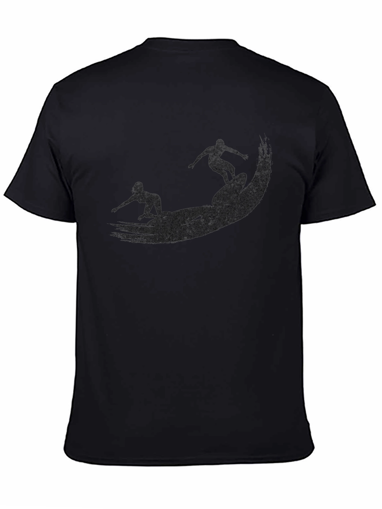 Surfer Silhouette Black T-Shirt