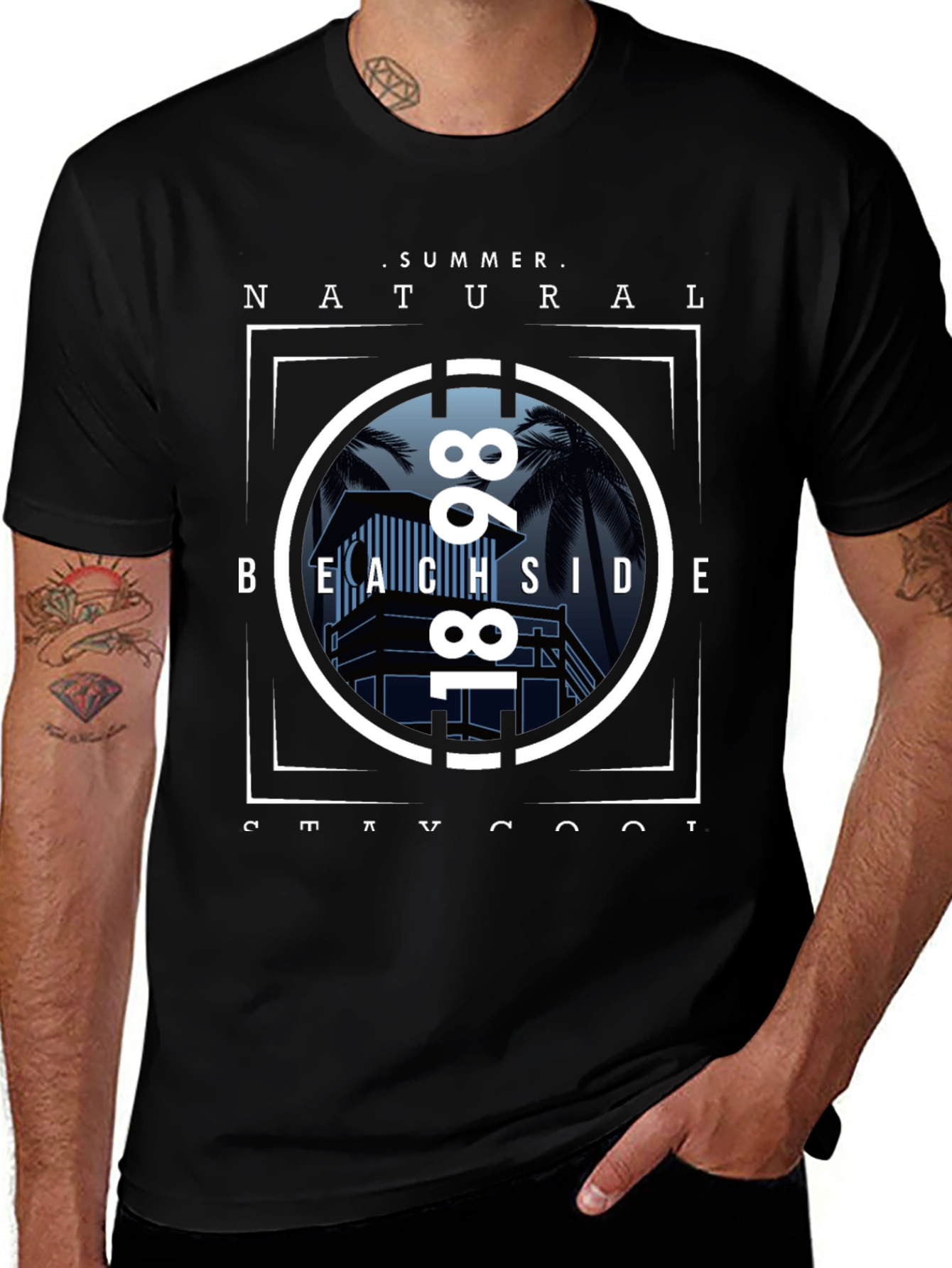 Summer Beachside Natural T-Shirt