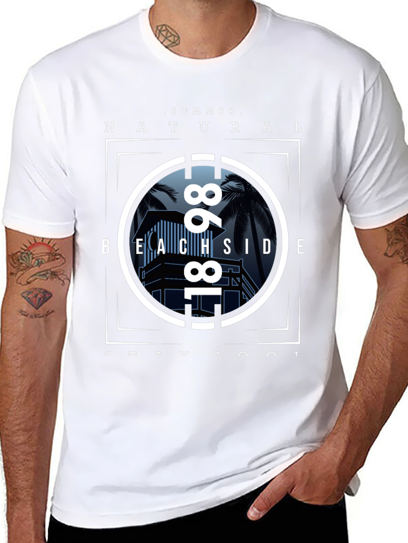 Summer Beachside Natural T-Shirt