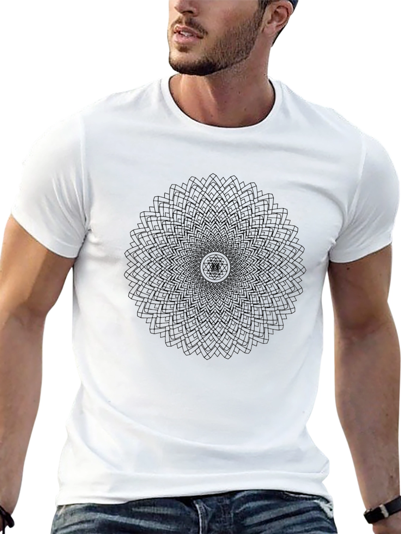Abstract Mandala Black Graphic Tee