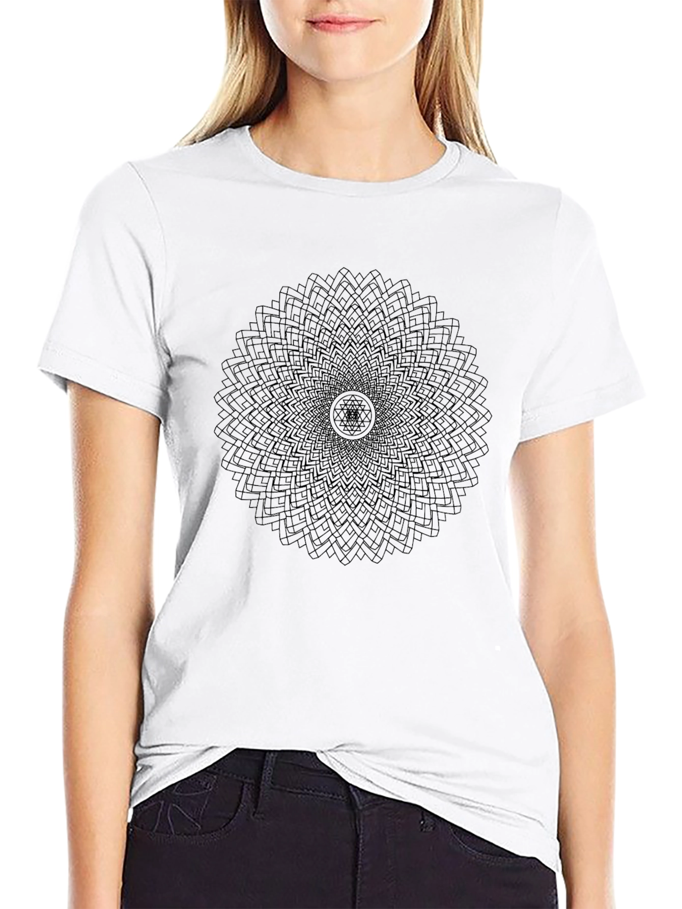 Abstract Mandala Black Graphic Tee