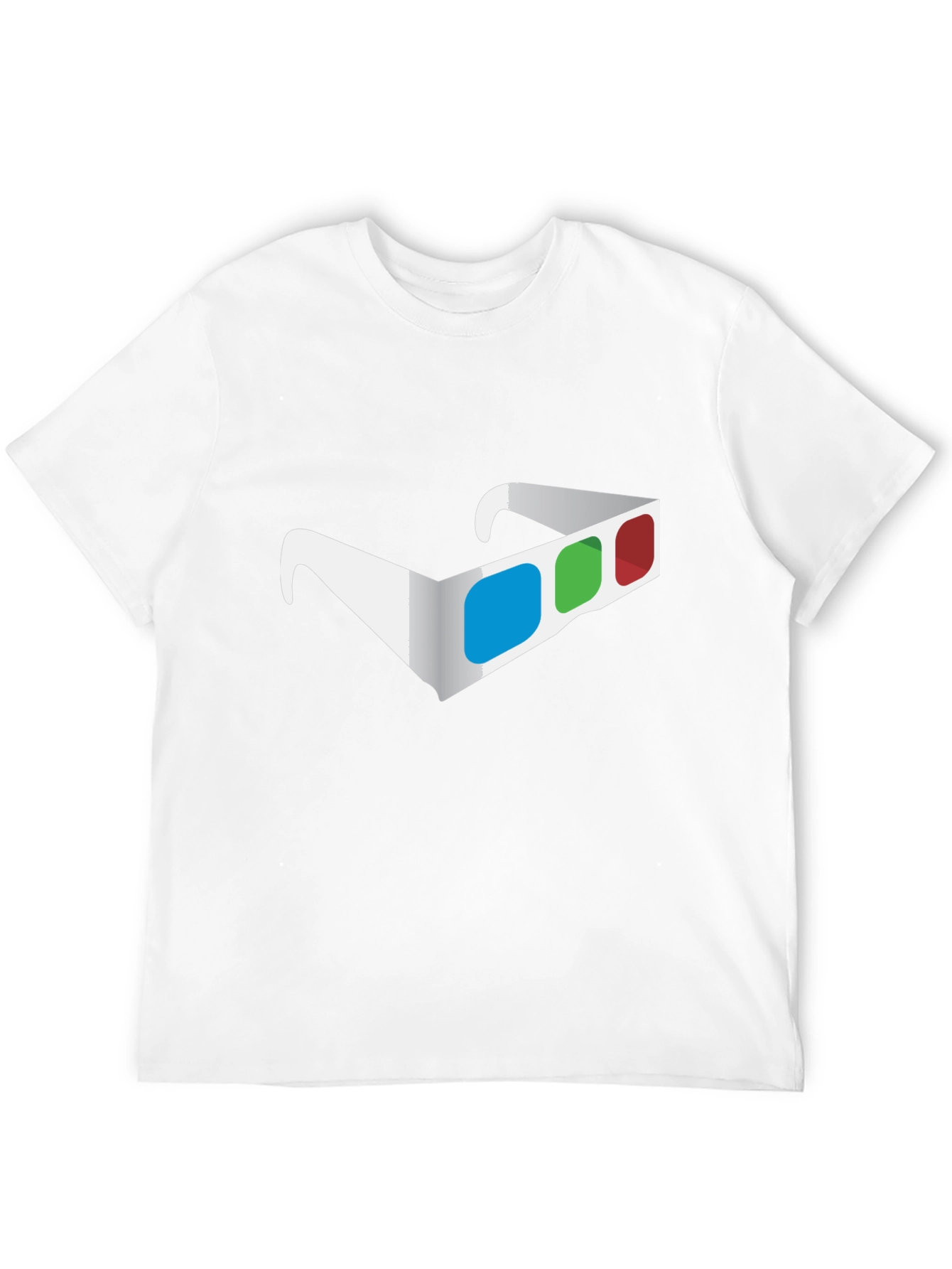 3D Glasses Graphic Tee - Stylish Mens Black T-Shirt