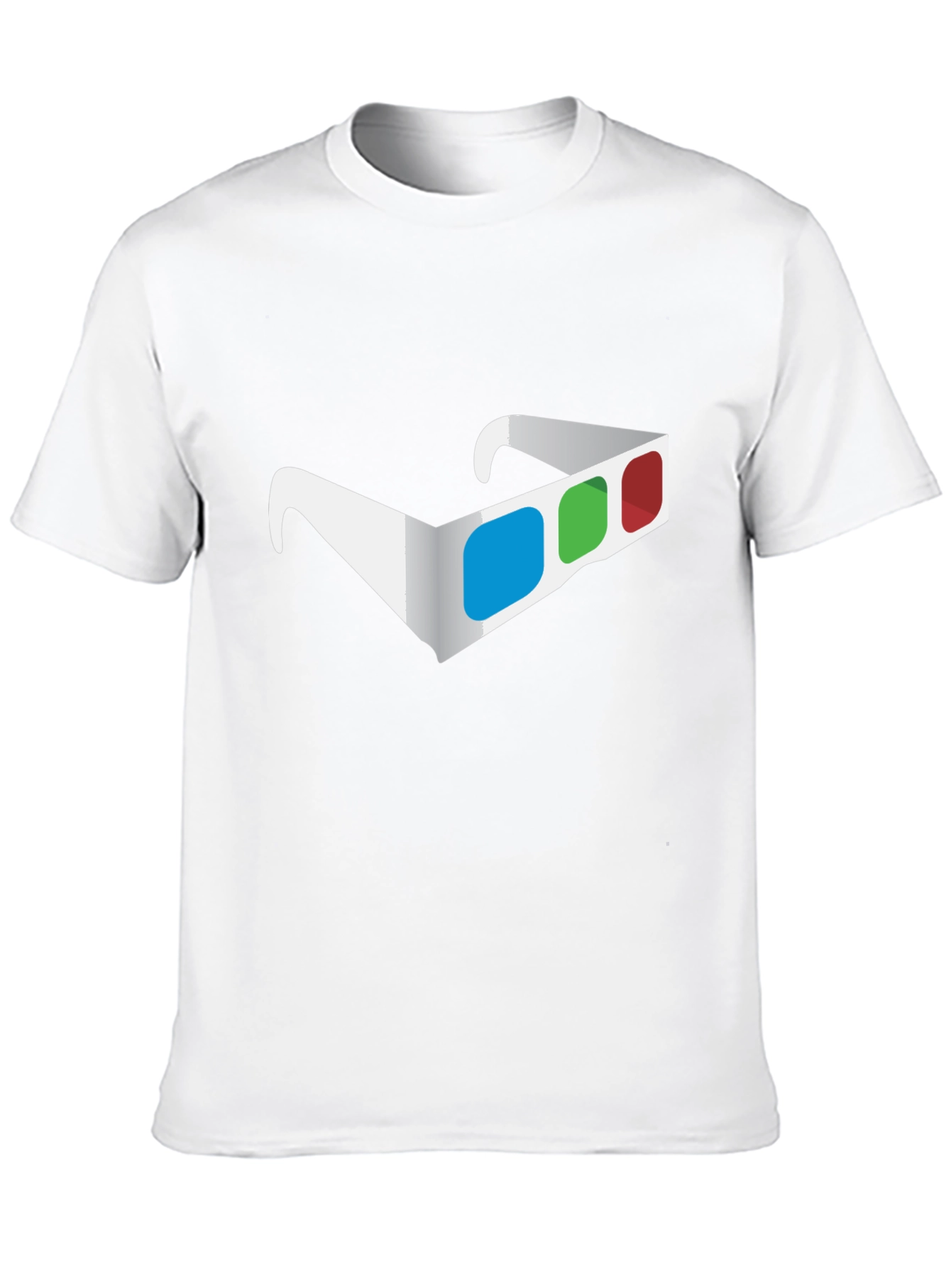 3D Glasses Graphic Tee - Stylish Mens Black T-Shirt