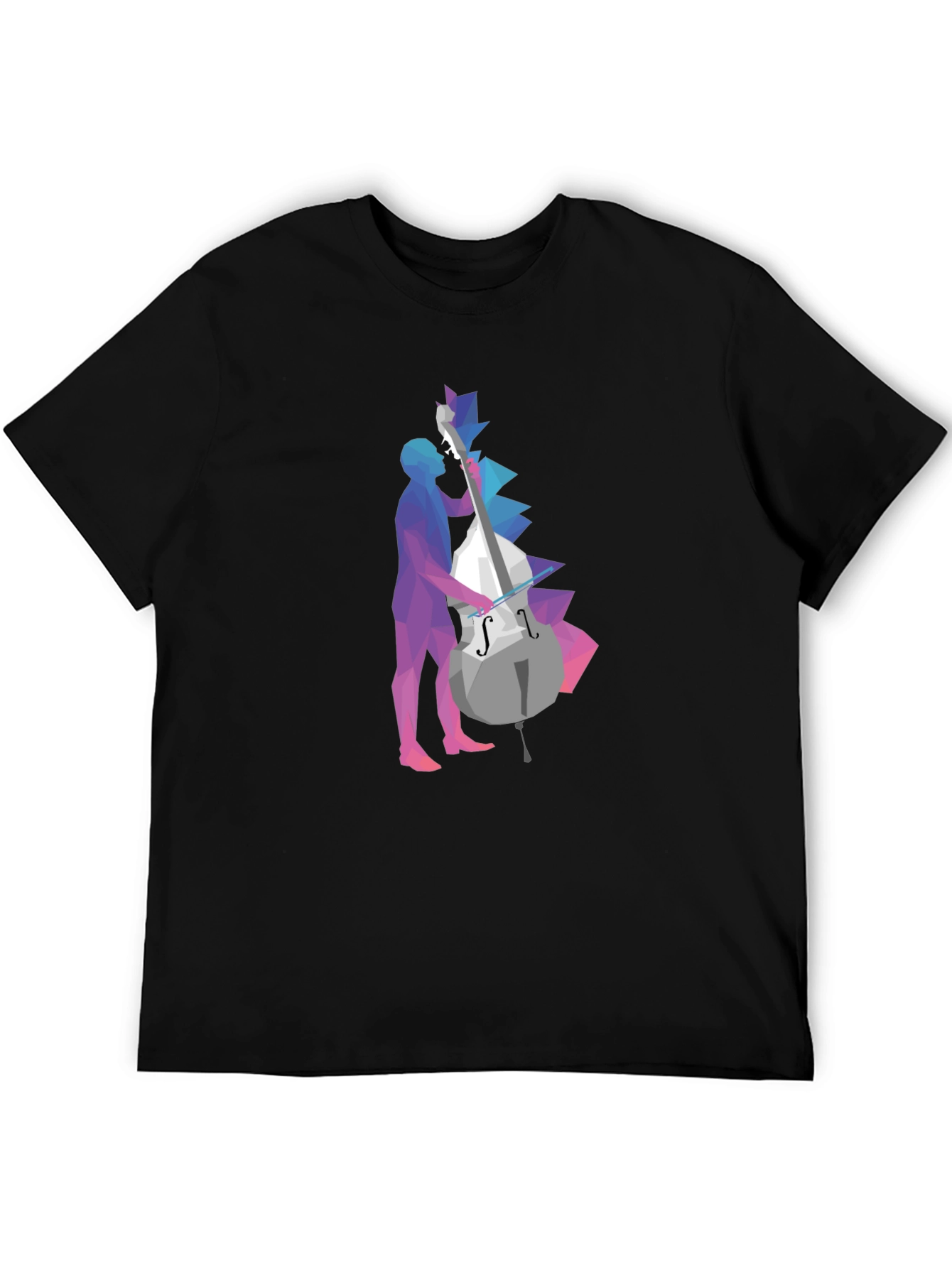 Abstract Geometric Bass Player Graphic Tee