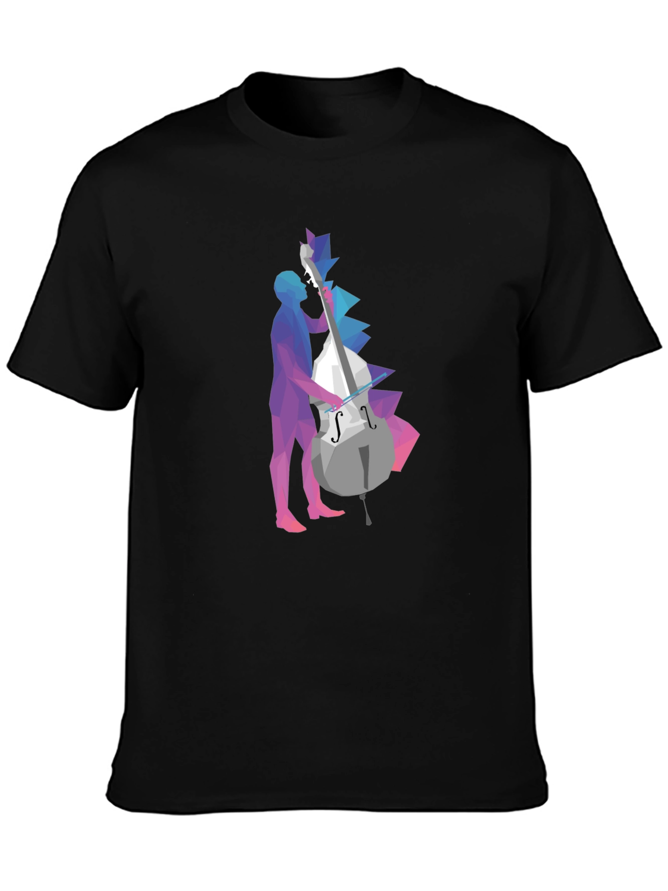 Abstract Geometric Bass Player Graphic Tee