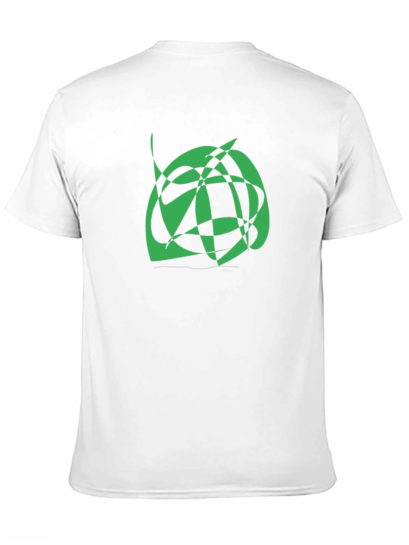 Abstract Green Graphic Print Black Tee