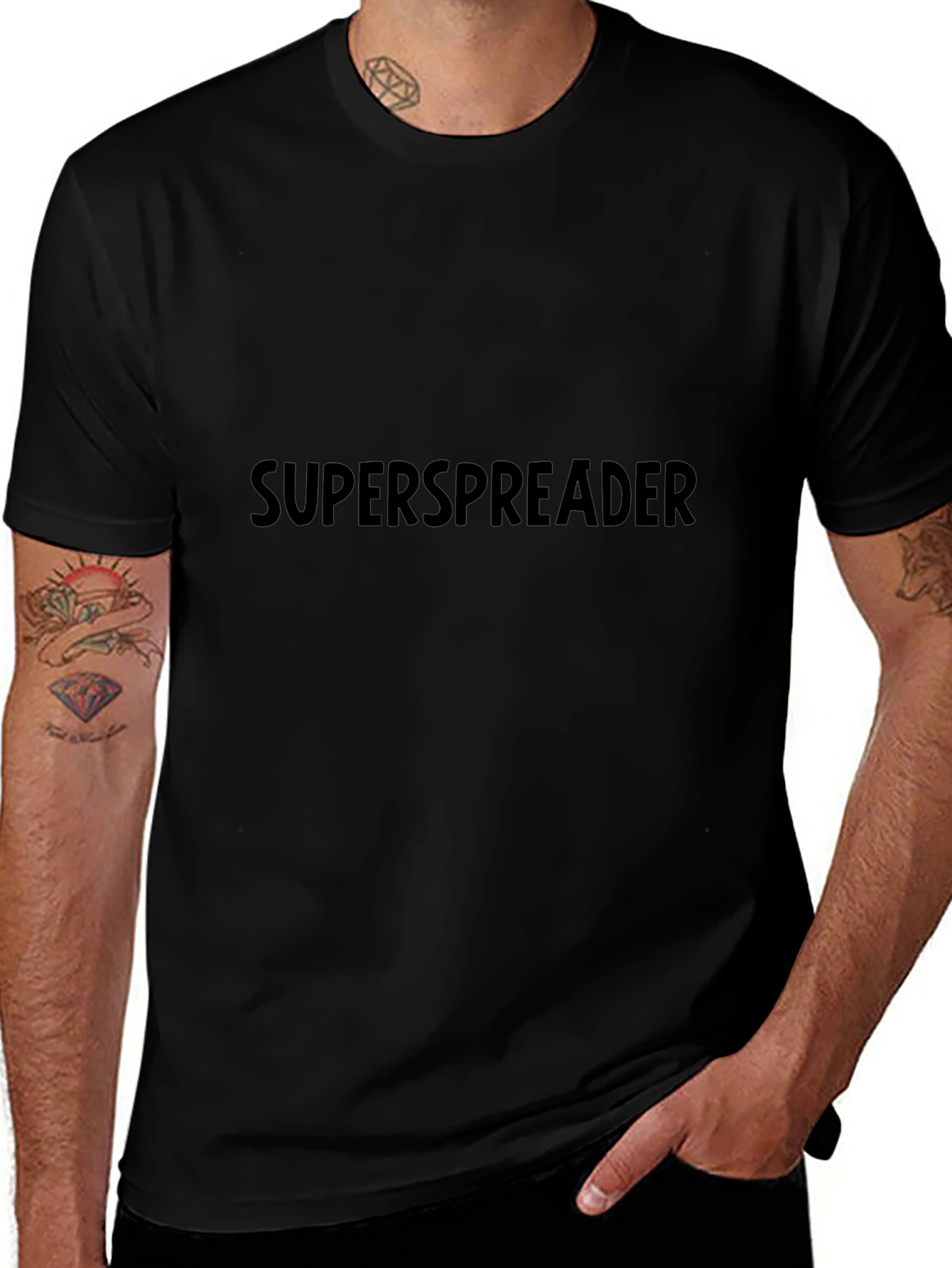 Superspreader Graphic Tee - Black Cotton Blend
