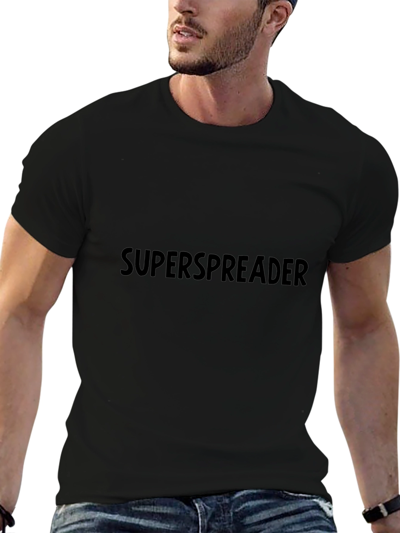 Superspreader Graphic Tee - Black Cotton Blend