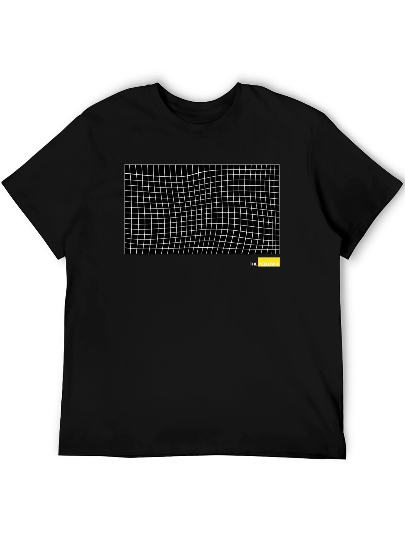 Abstract Grid Black T-Shirt