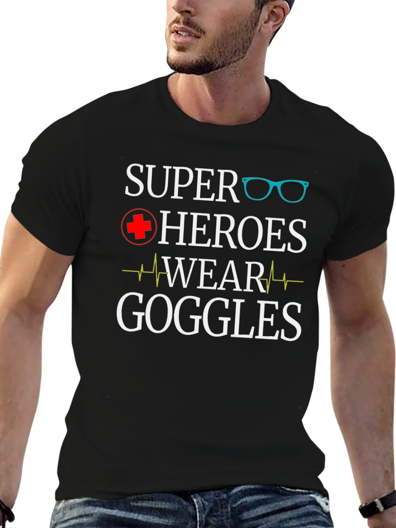 Super Heroes Wear Goggles Graphic Tee