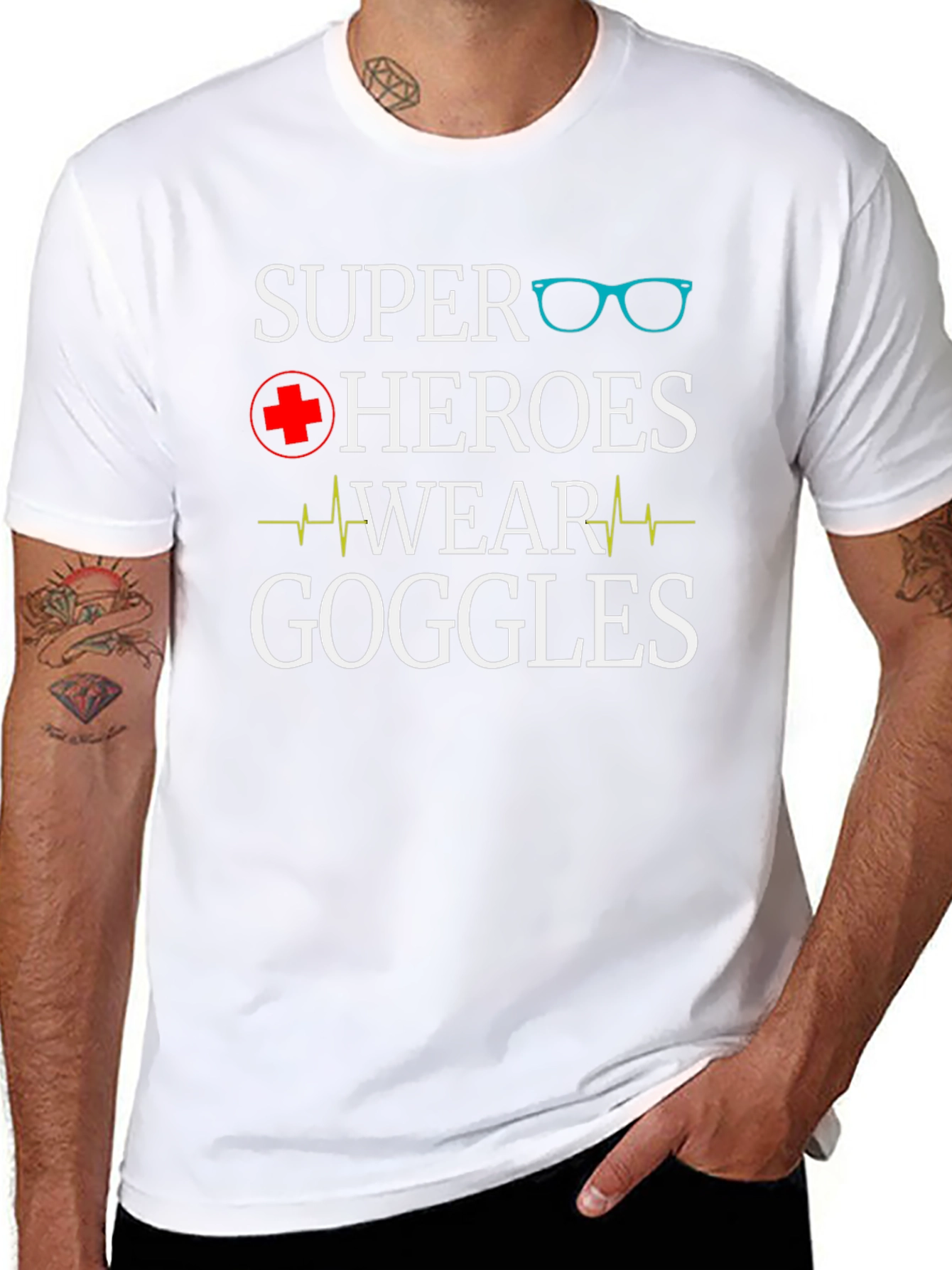 Super Heroes Wear Goggles Graphic Tee