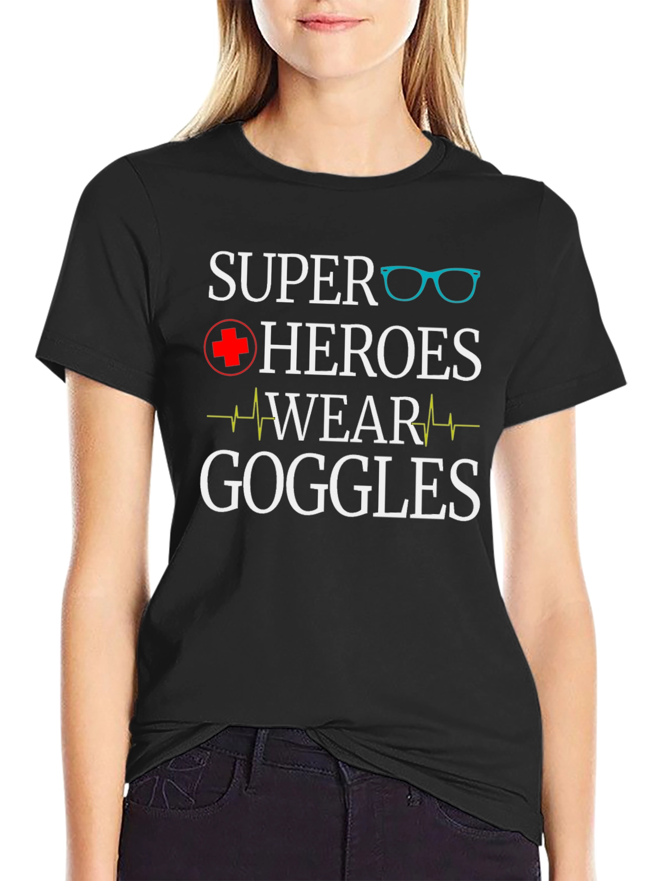 Super Heroes Wear Goggles Graphic Tee