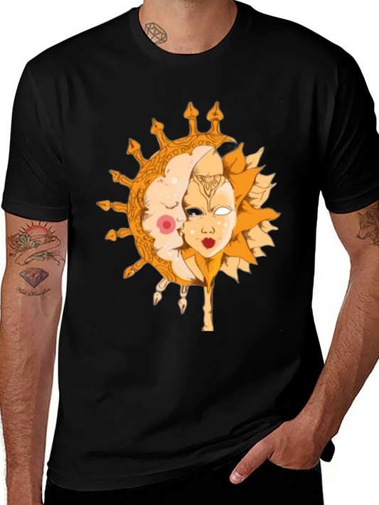 Sun and Moon Graphic Tee - Celestial Design