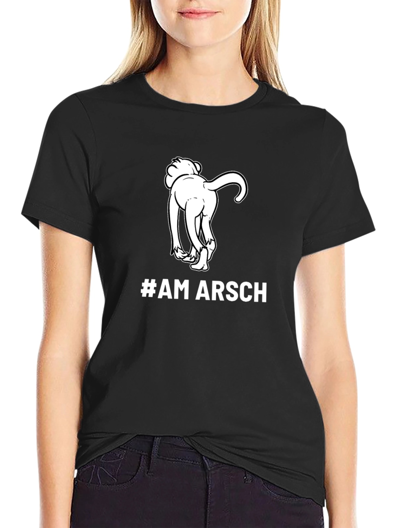 #AM ARSCH Graphic Tee - Humorous Dog Design