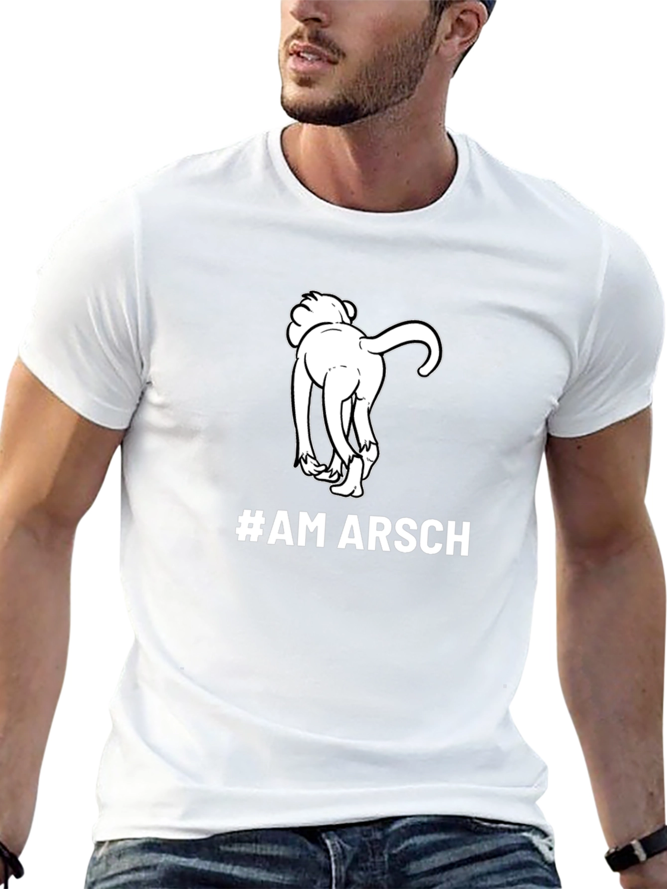 #AM ARSCH Graphic Tee - Humorous Dog Design
