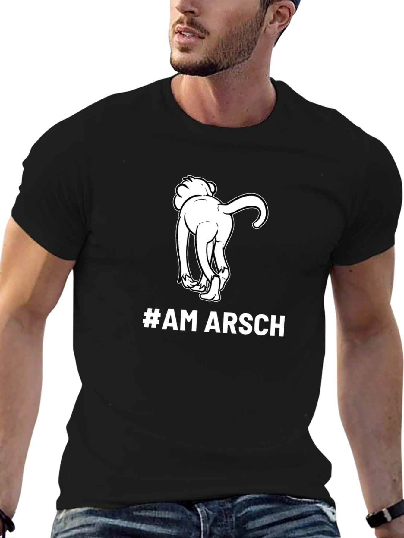#AM ARSCH Graphic Tee - Humorous Dog Design