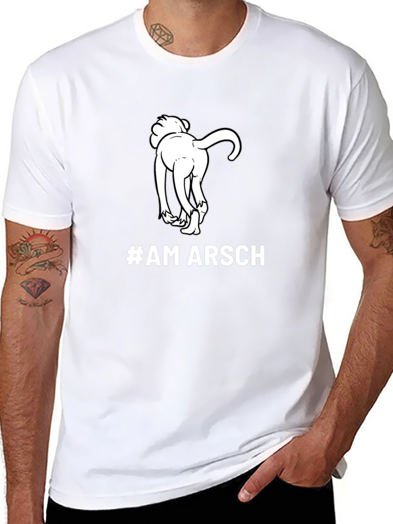 #AM ARSCH Graphic Tee - Humorous Dog Design