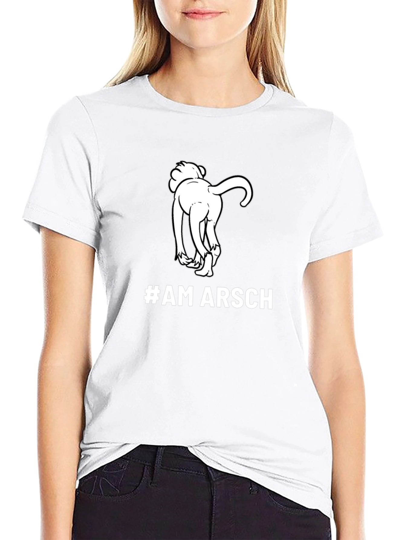 #AM ARSCH Graphic Tee - Humorous Dog Design