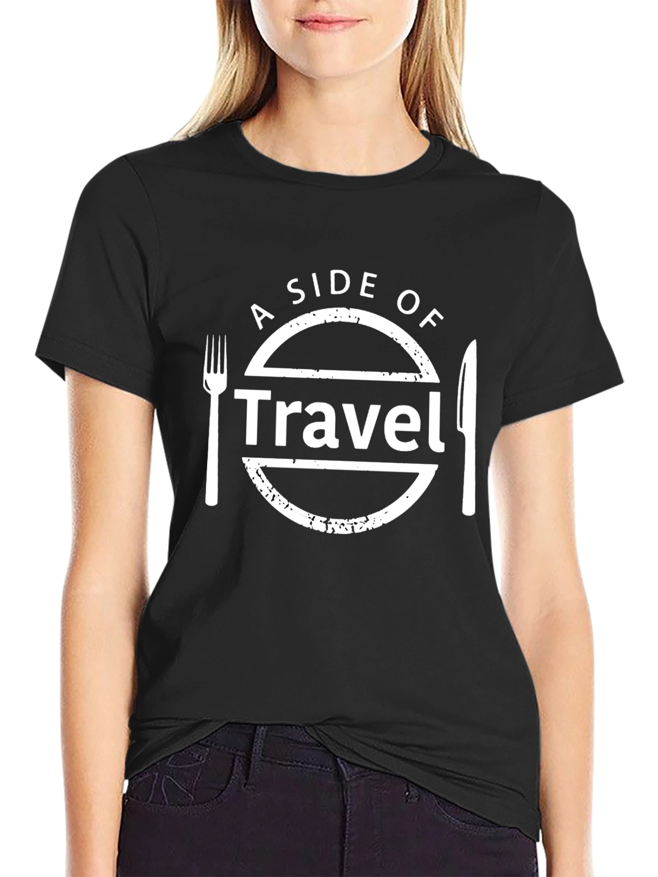 A Side Of Travel Black Graphic T-Shirt