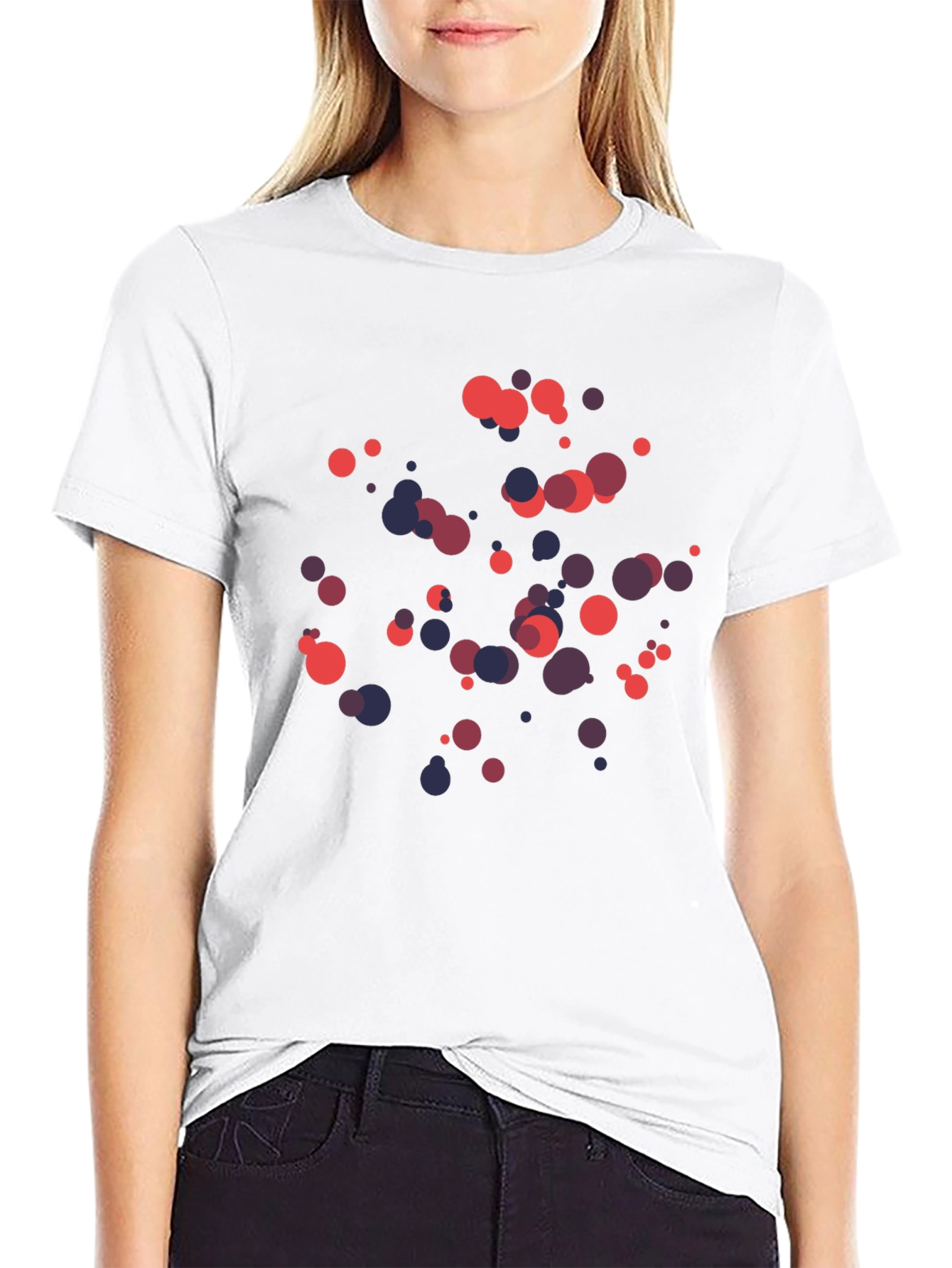 Abstract Dots Graphic Print Black T-Shirt