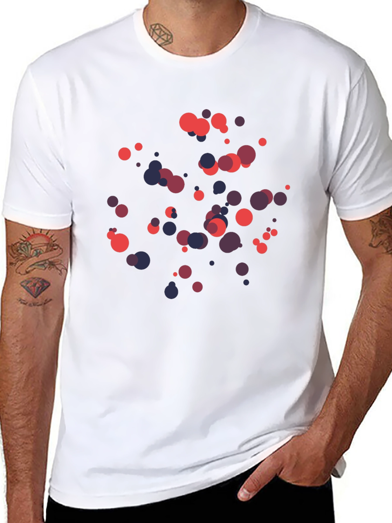 Abstract Dots Graphic Print Black T-Shirt