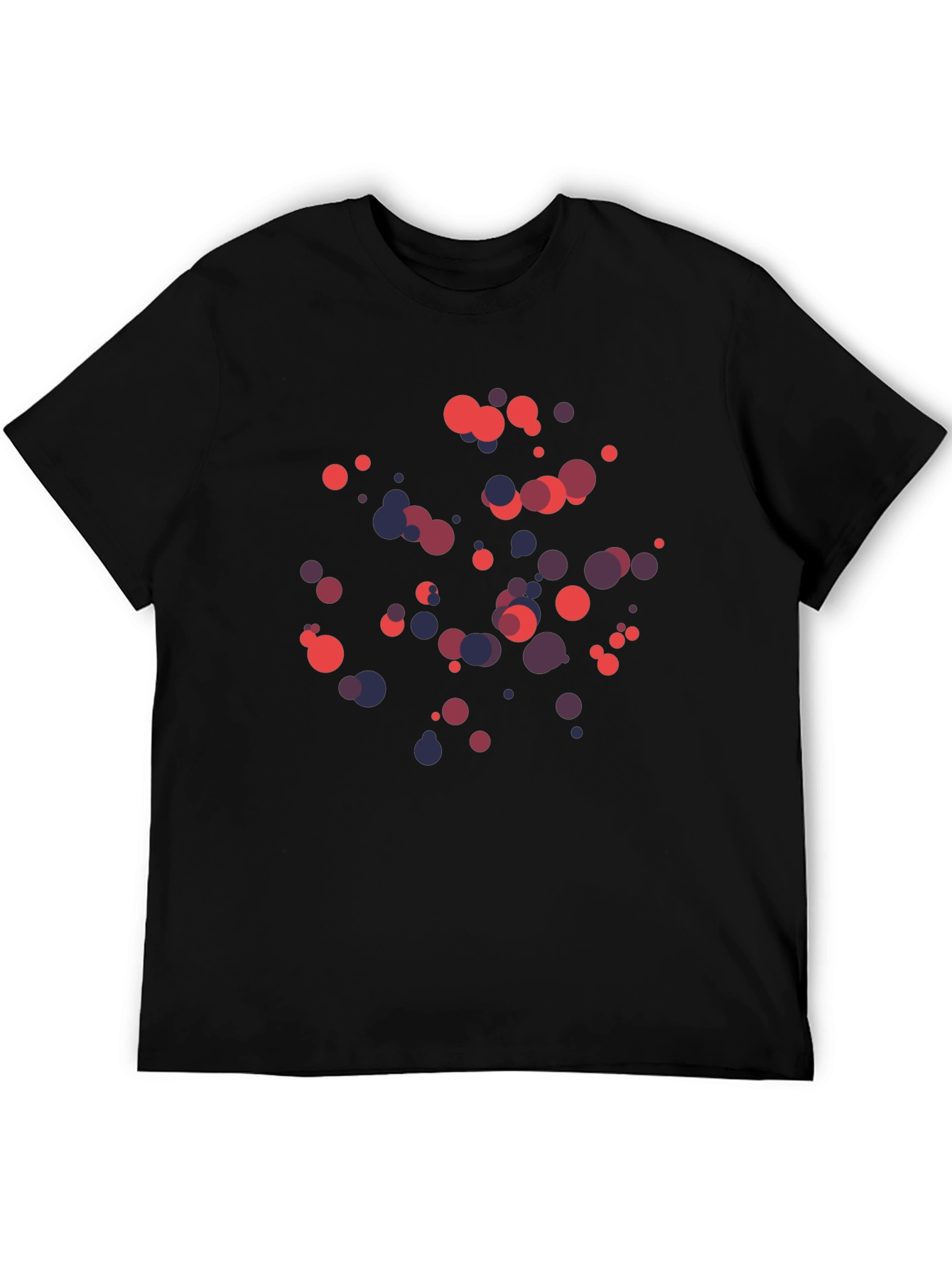 Abstract Dots Graphic Print Black T-Shirt