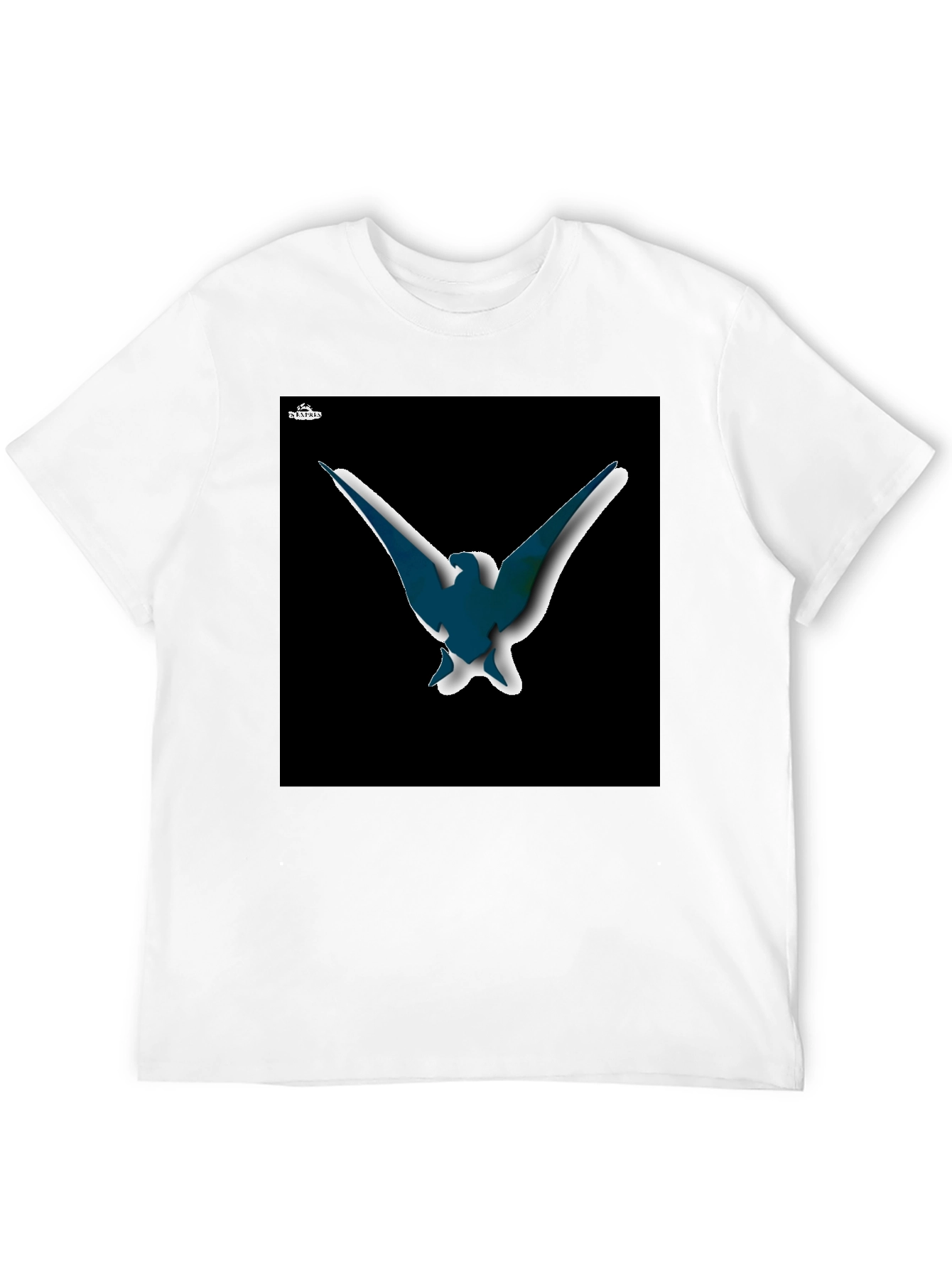 Abstract Bird Graphic T-Shirt - Black