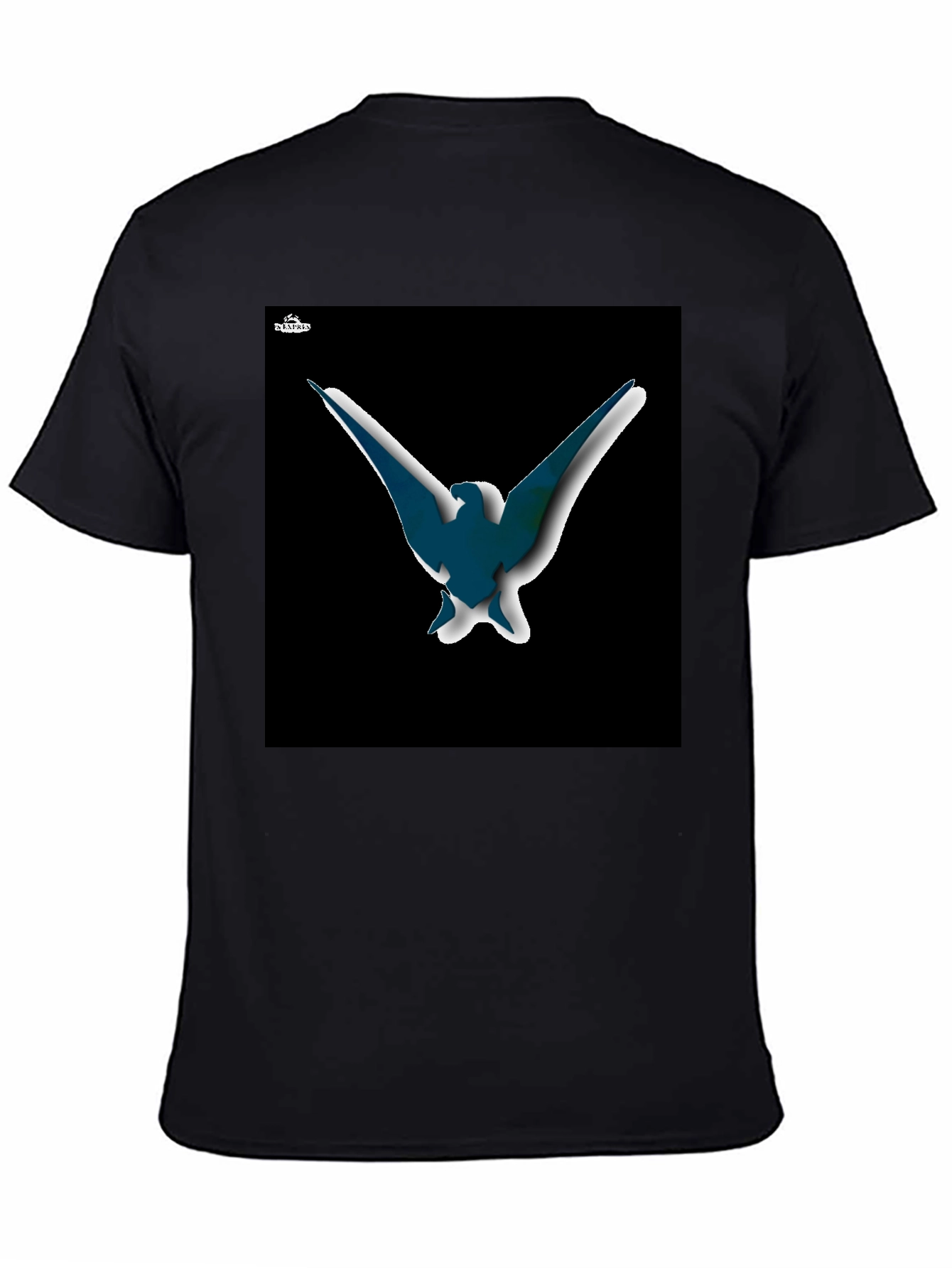 Abstract Bird Graphic T-Shirt - Black