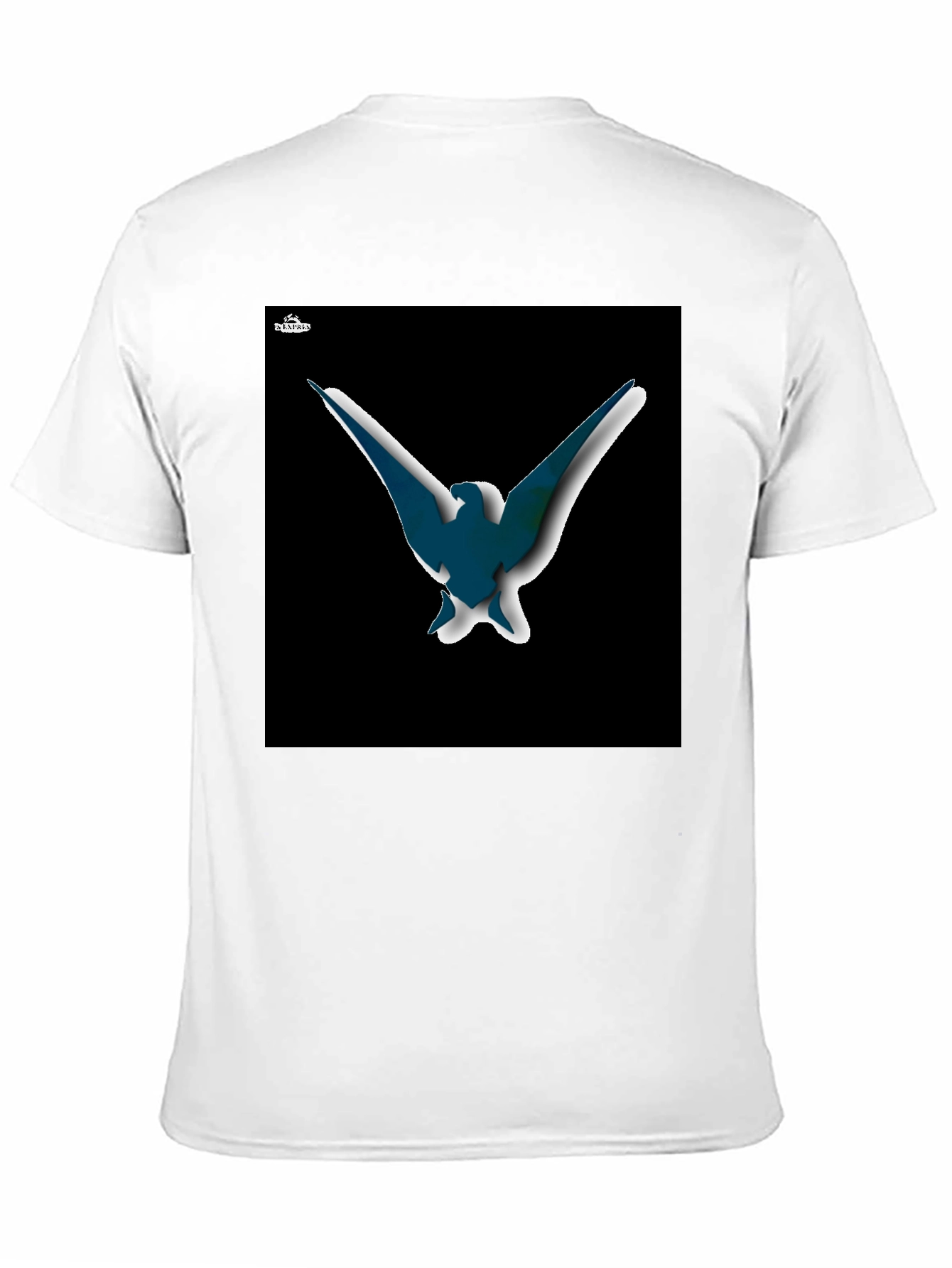 Abstract Bird Graphic T-Shirt - Black