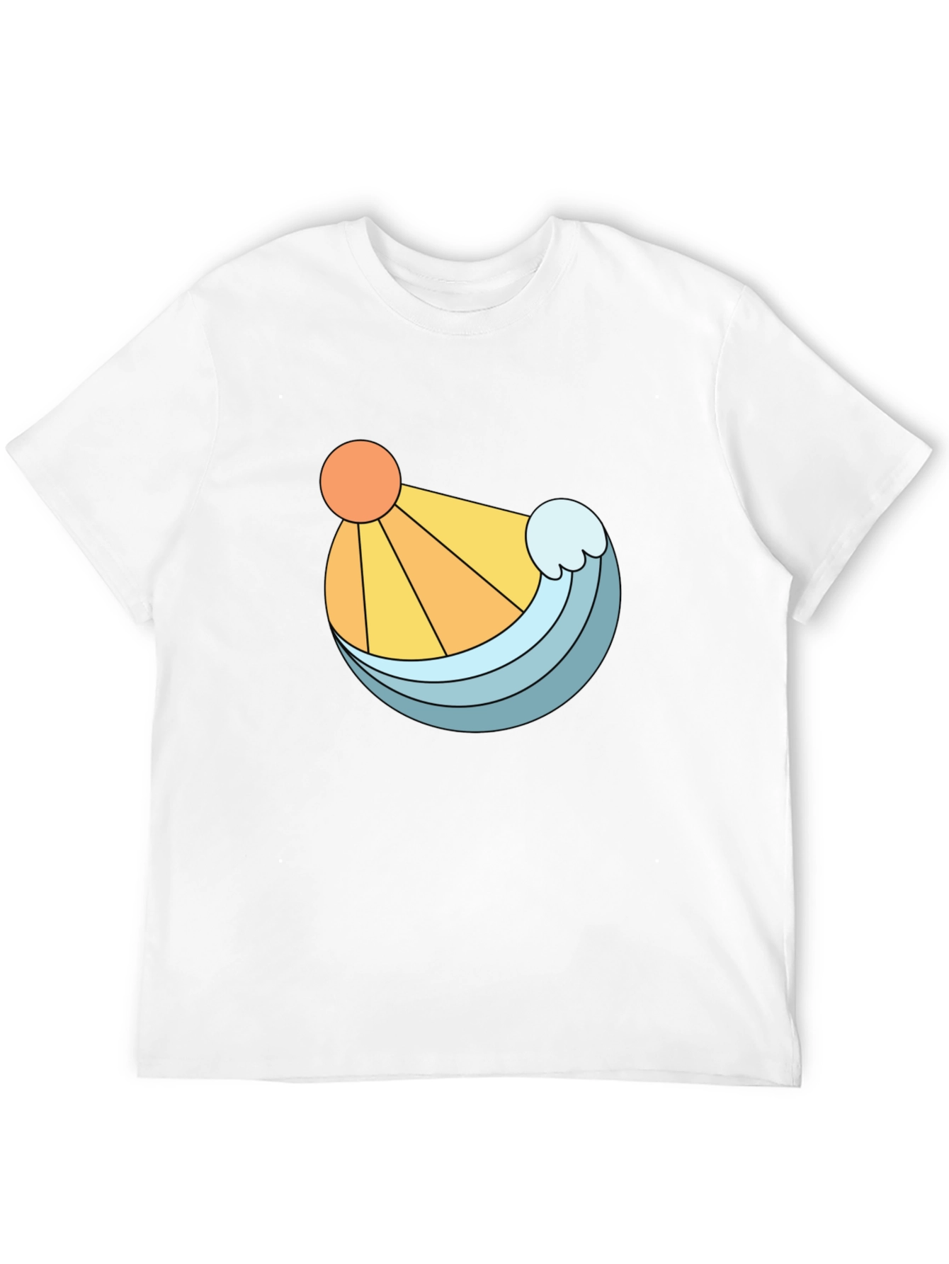 Sun & Wave Graphic Black T-Shirt
