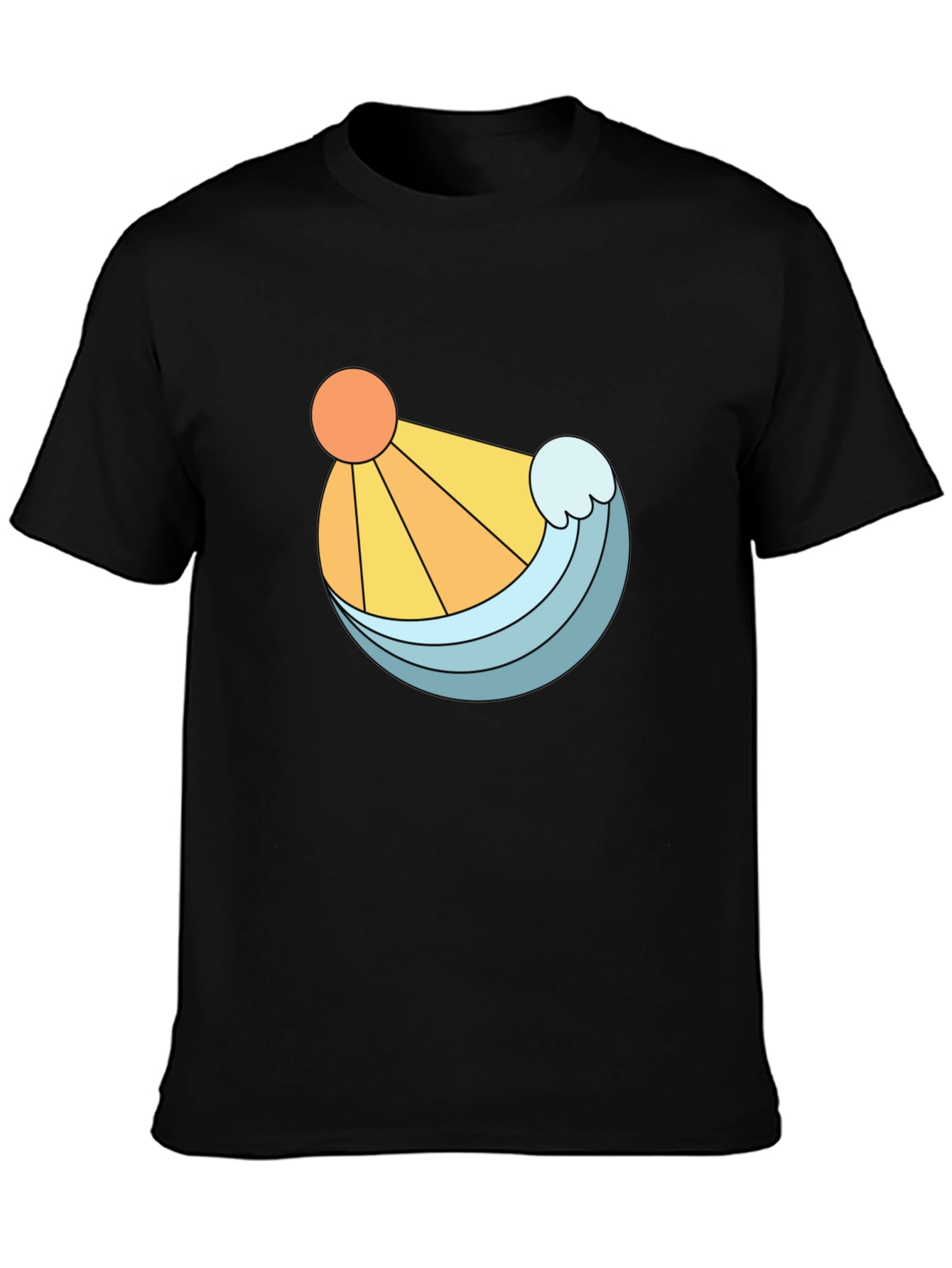 Sun & Wave Graphic Black T-Shirt