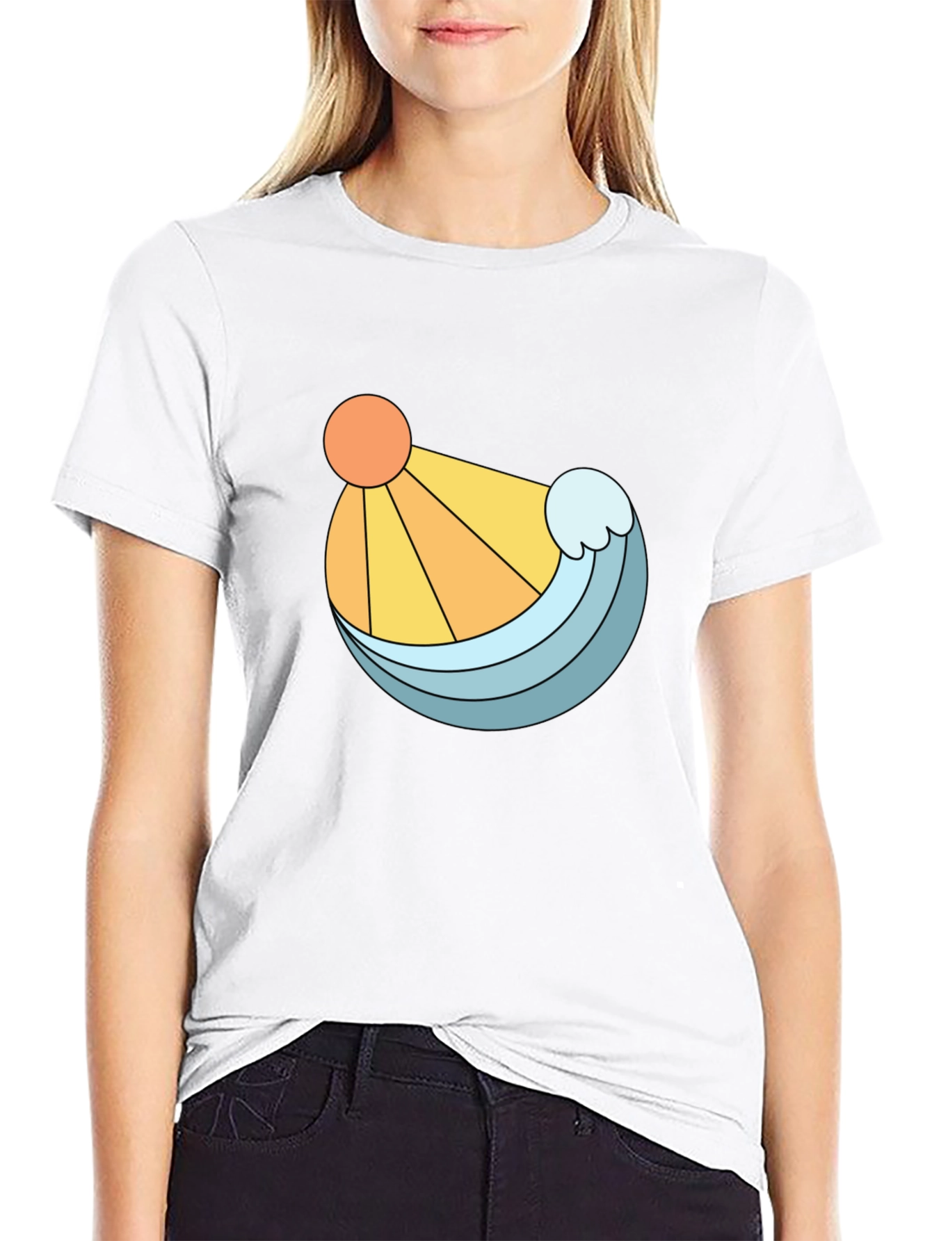 Sun & Wave Graphic Black T-Shirt