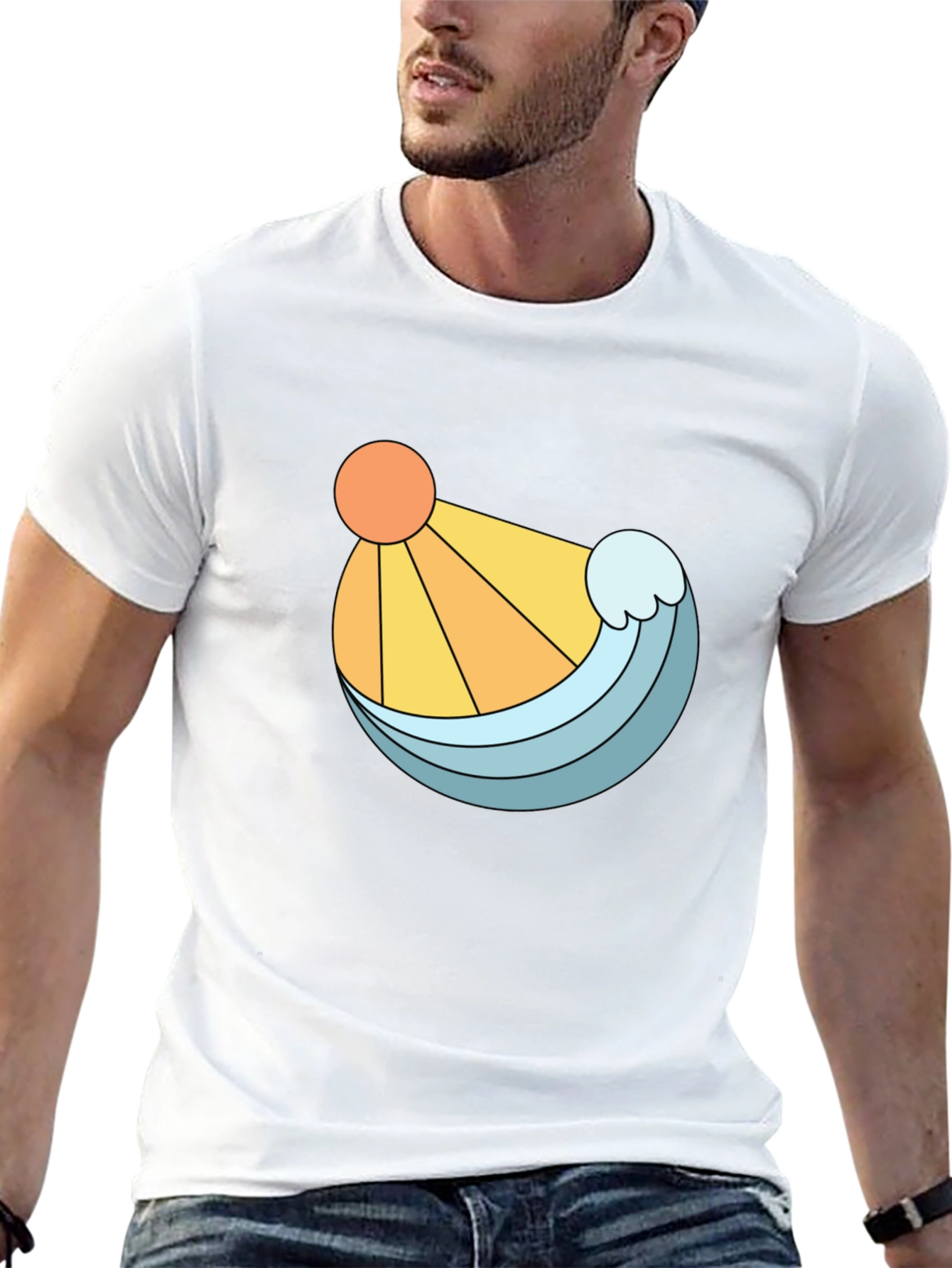 Sun & Wave Graphic Black T-Shirt