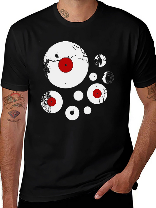 Abstract Circles Black Graphic Tee