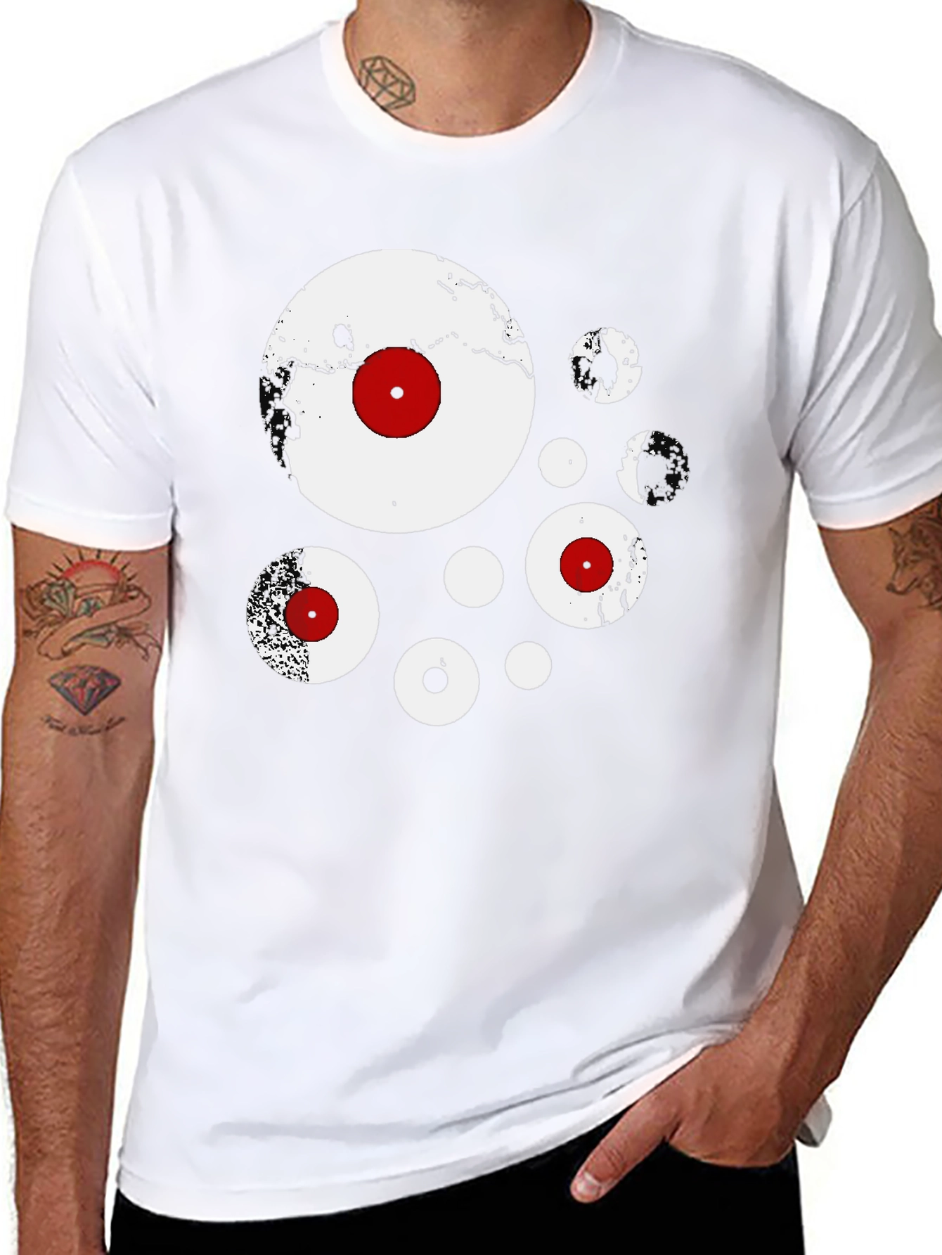 Abstract Circles Black Graphic Tee