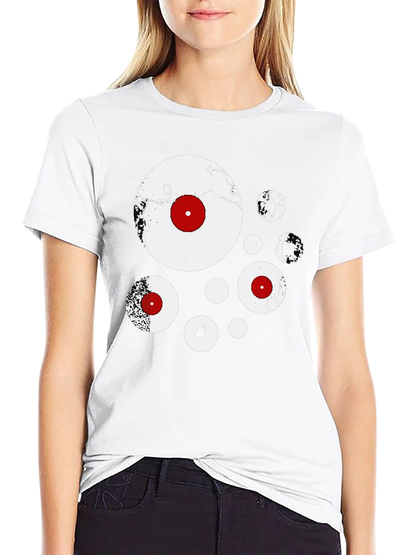 Abstract Circles Black Graphic Tee