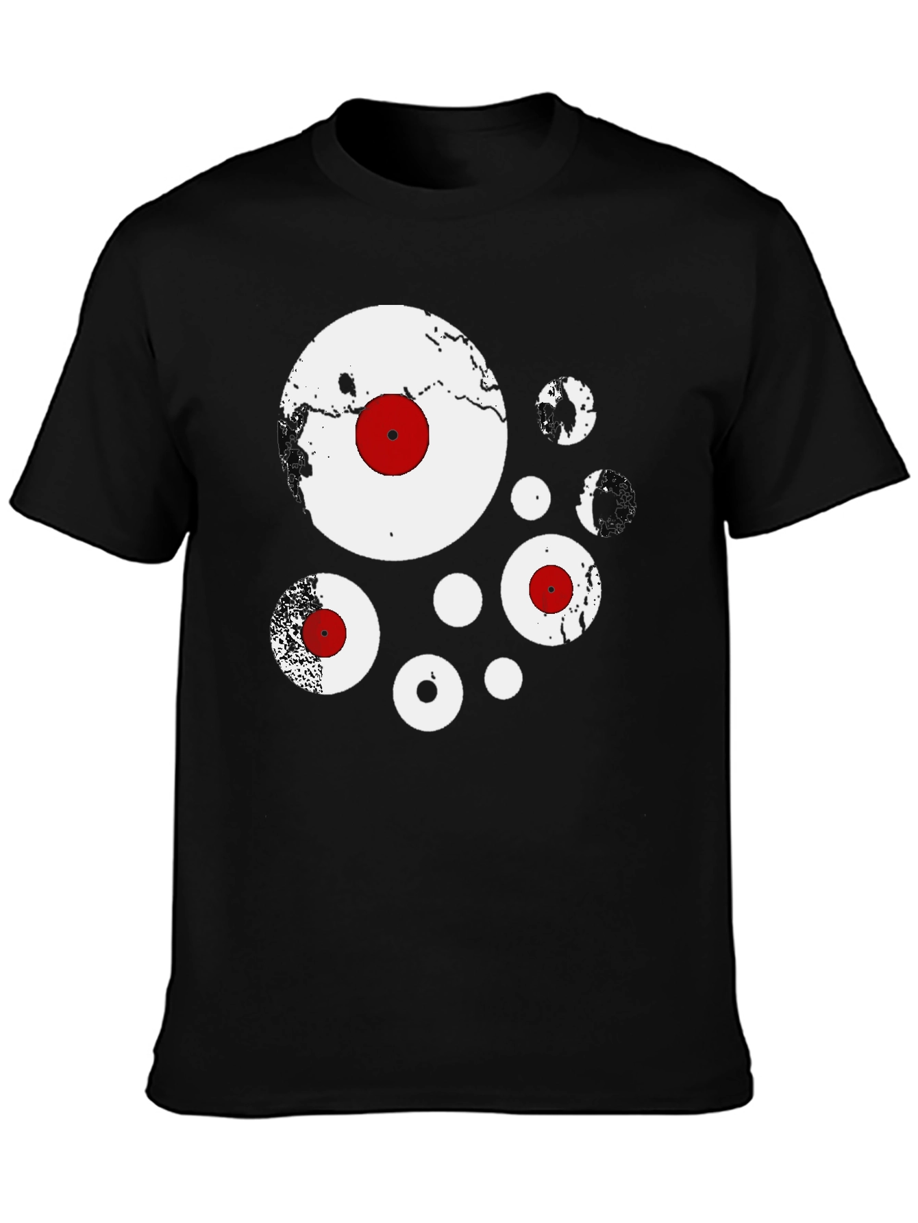 Abstract Circles Black Graphic Tee