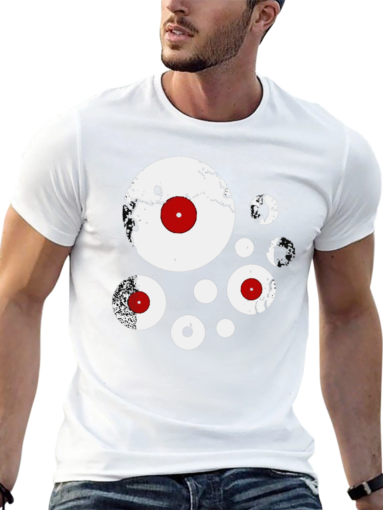 Abstract Circles Black Graphic Tee