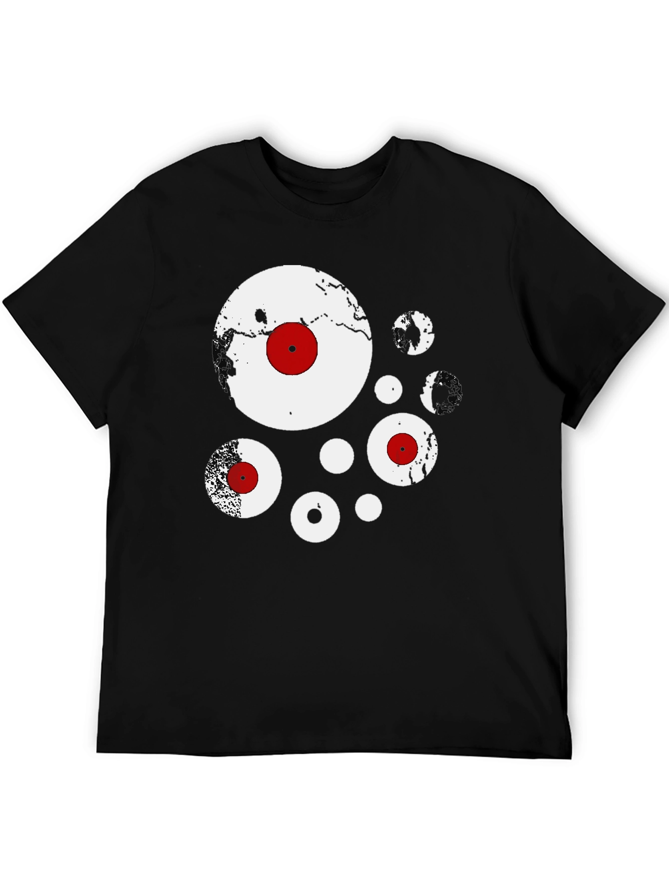 Abstract Circles Black Graphic Tee