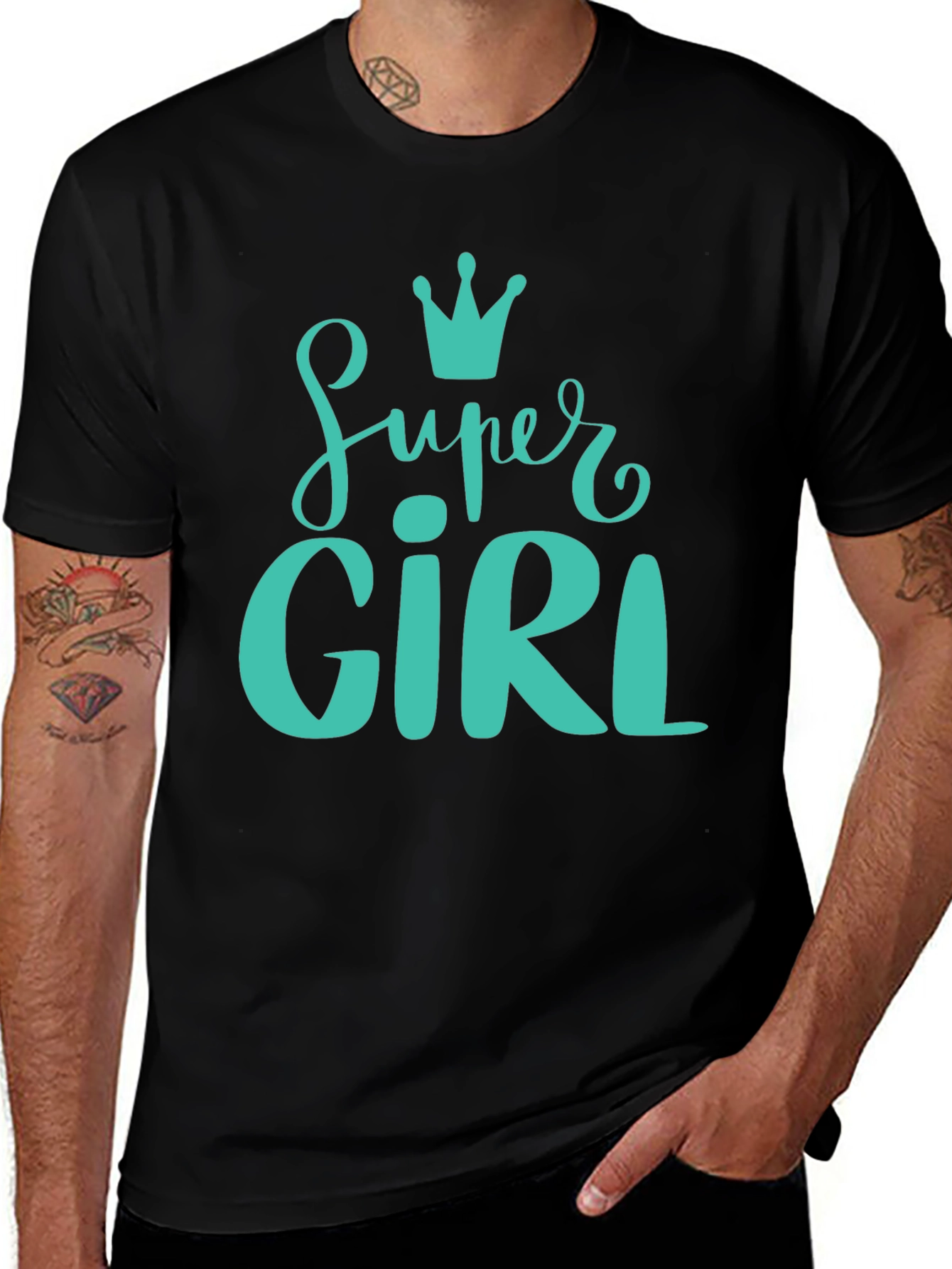 Super Girl Graphic T-Shirt - Black Cotton Tee