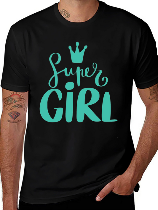 Super Girl Graphic T-Shirt - Black Cotton Tee