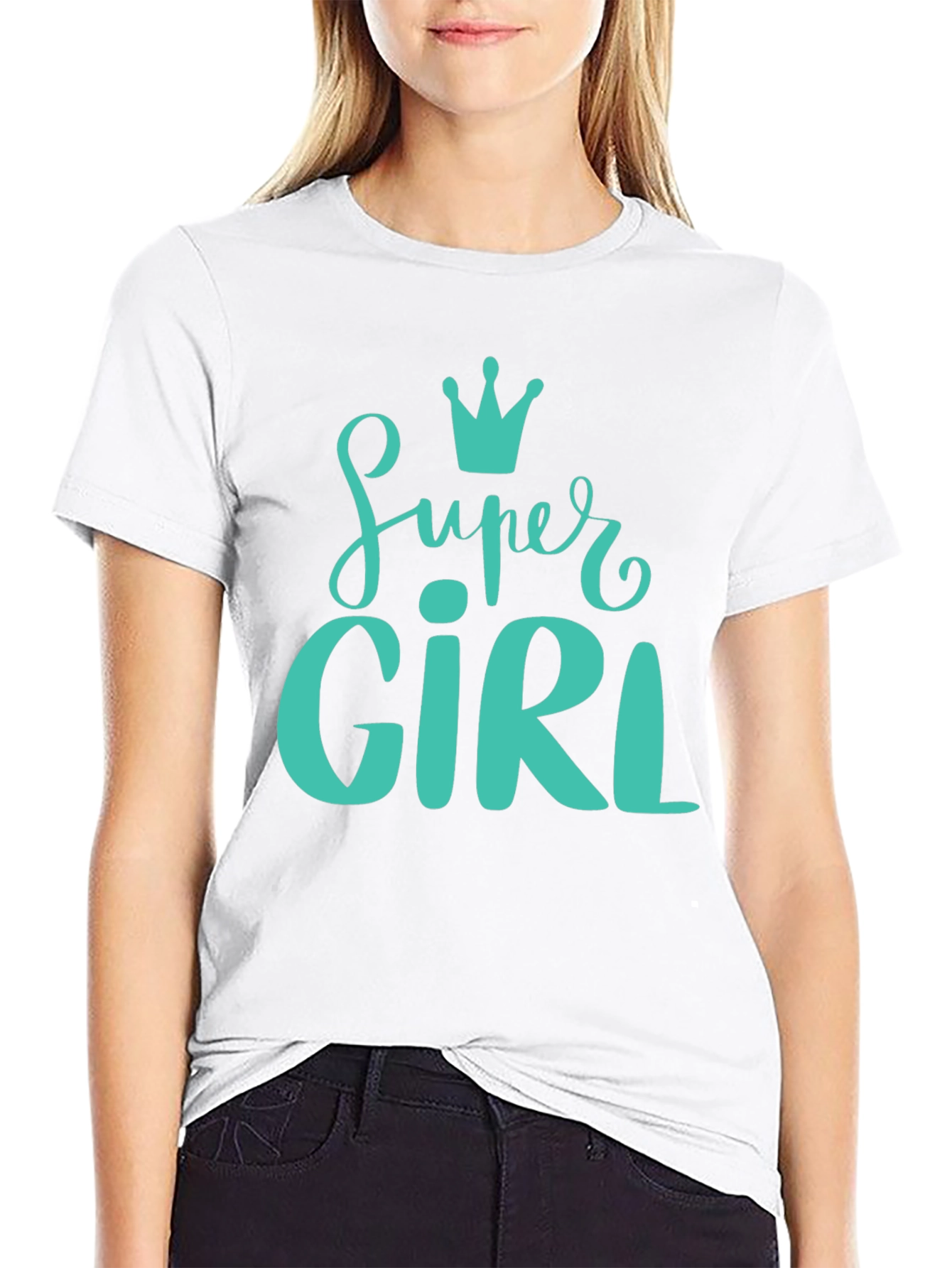 Super Girl Graphic T-Shirt - Black Cotton Tee