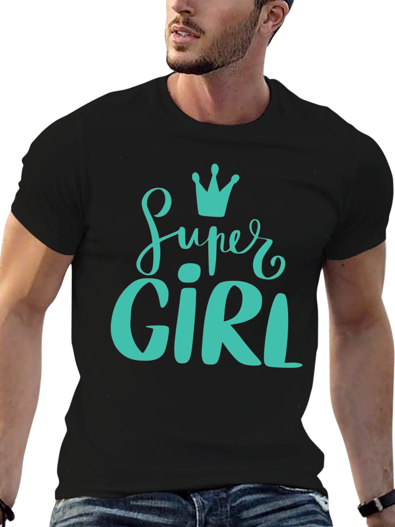 Super Girl Graphic T-Shirt - Black Cotton Tee