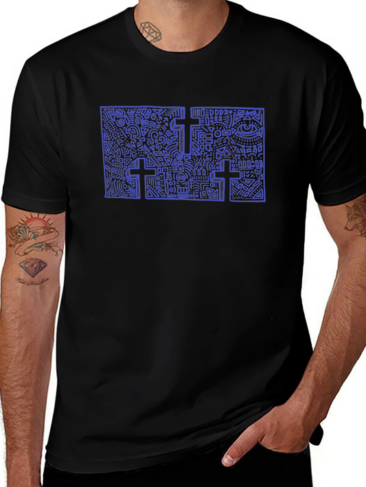 Abstract Cross Graphic Tee - Stylish & Unique