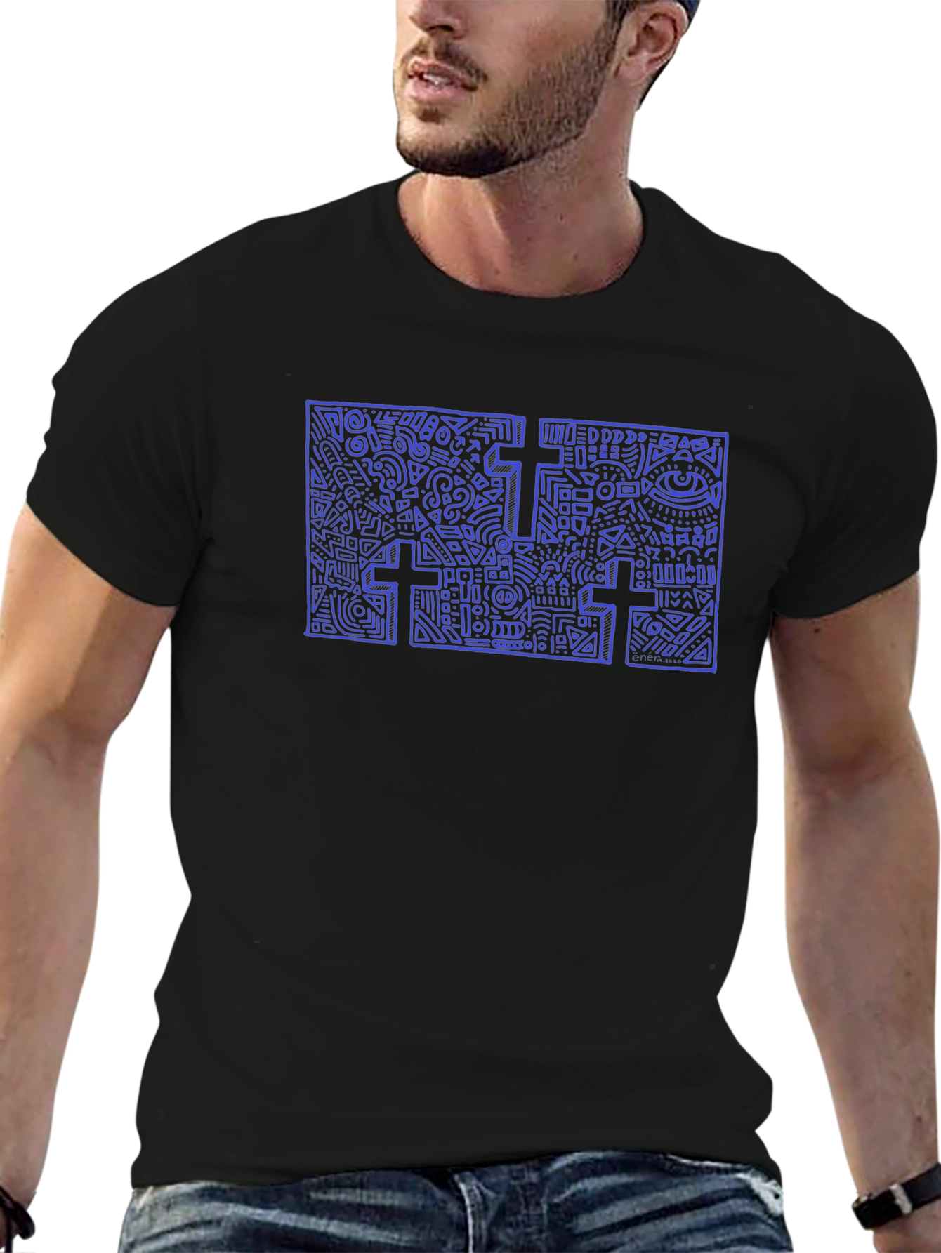 Abstract Cross Graphic Tee - Stylish & Unique