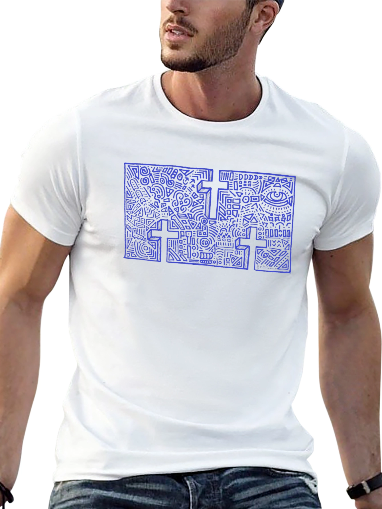 Abstract Cross Graphic Tee - Stylish & Unique