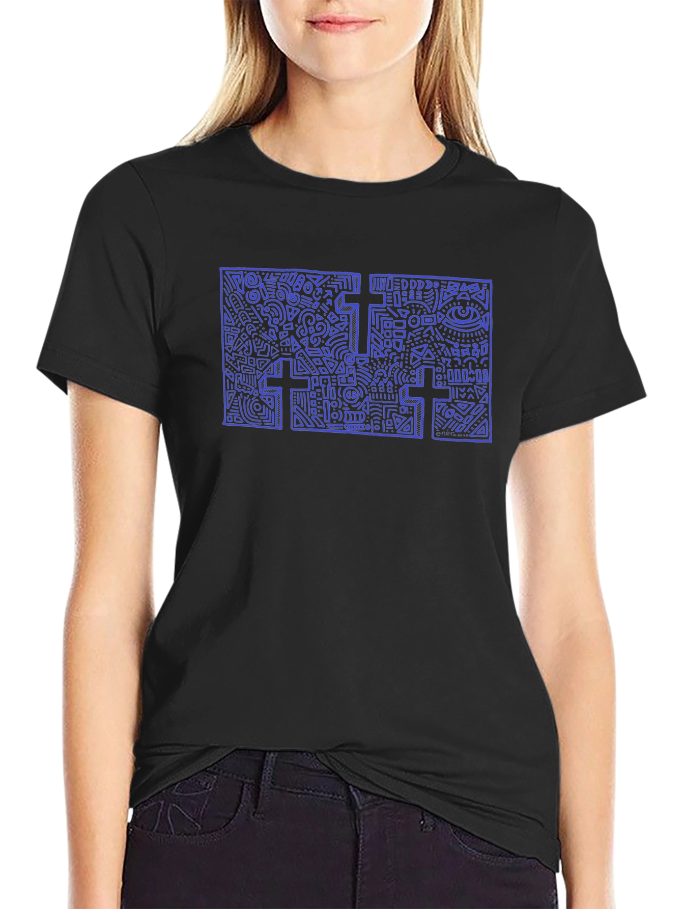 Abstract Cross Graphic Tee - Stylish & Unique