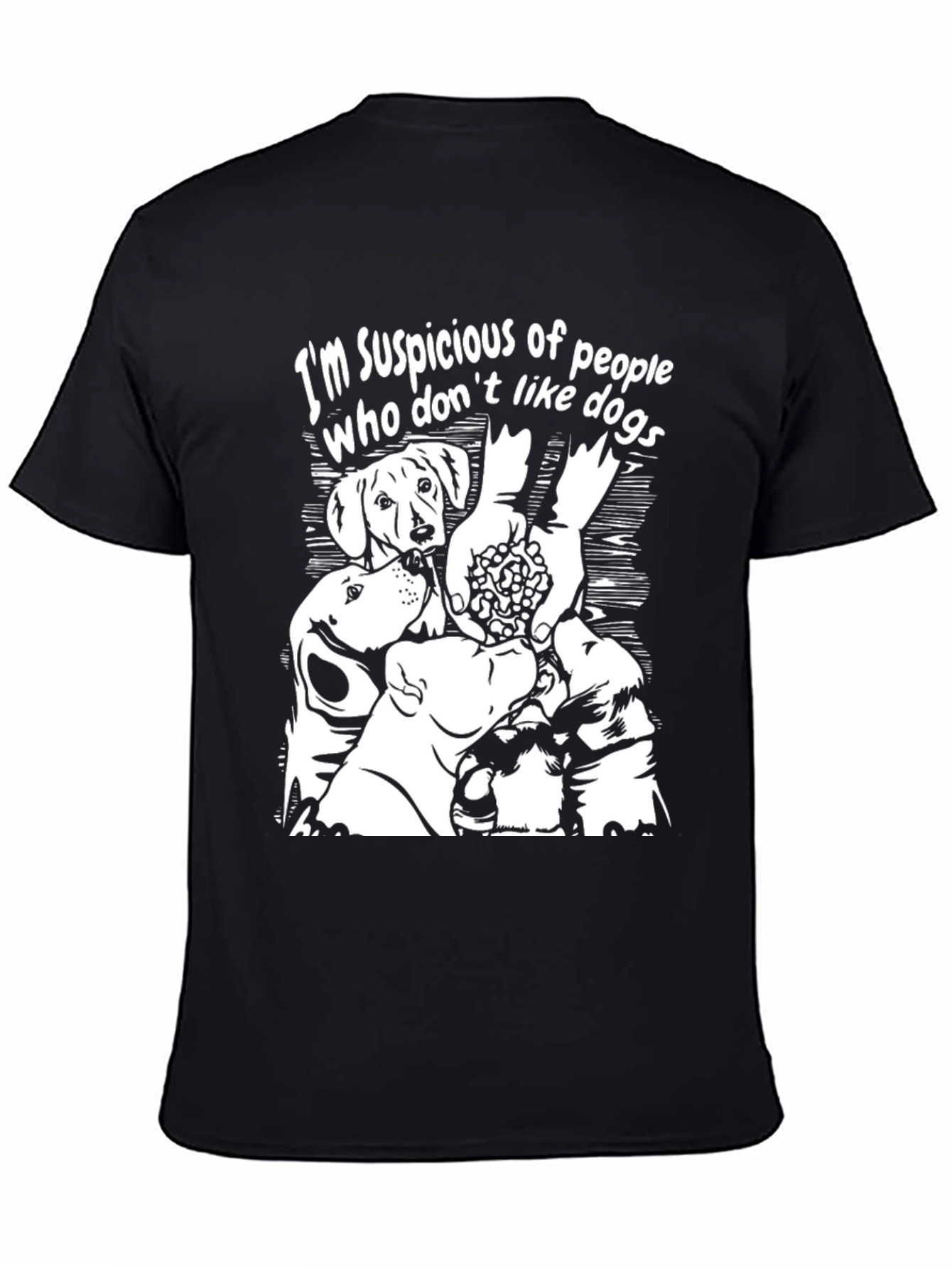 Suspicious Dog Lover Black T-Shirt