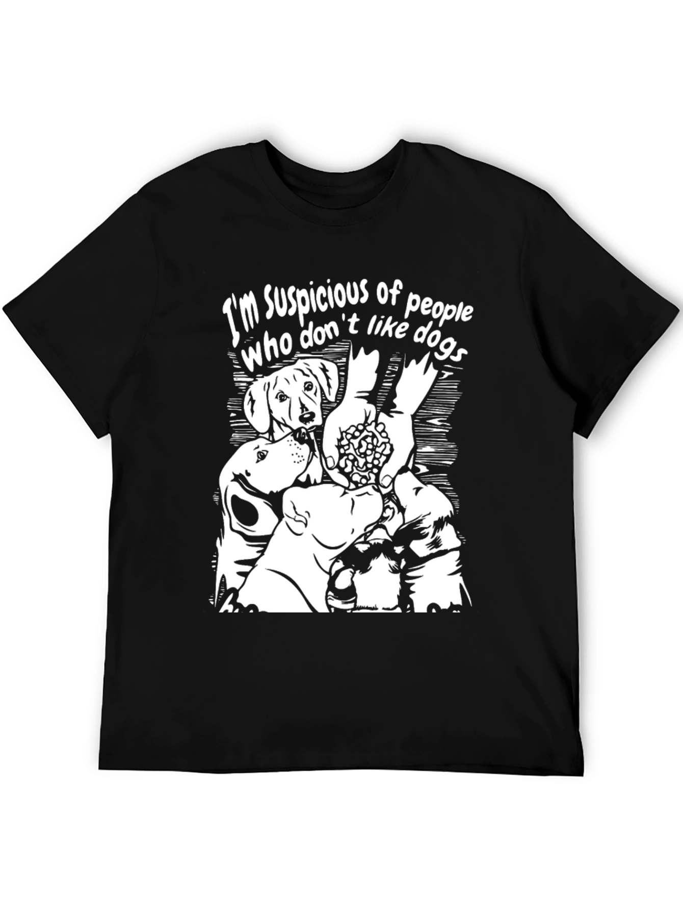 Suspicious Dog Lover Black T-Shirt