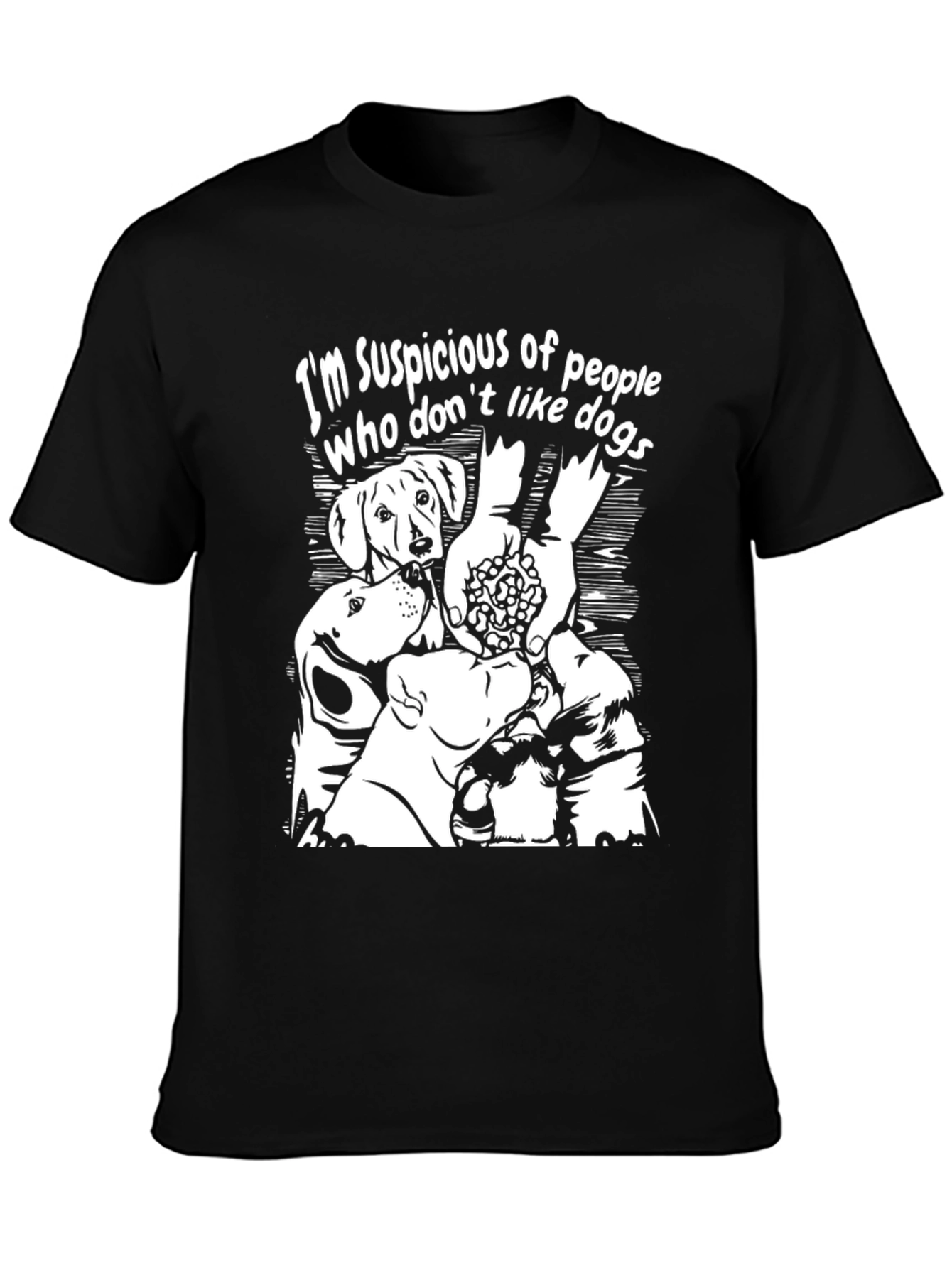 Suspicious Dog Lover Black T-Shirt